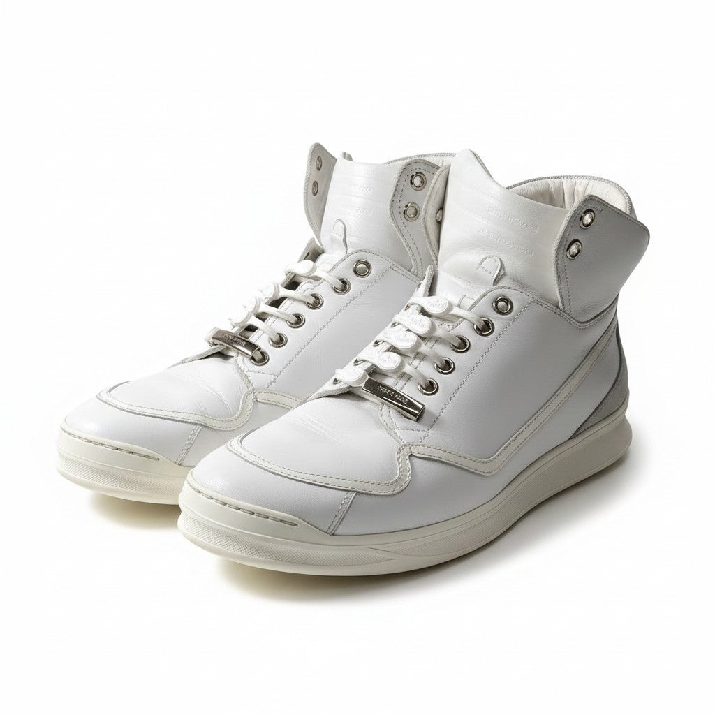 2h11 Dior ディオール ハイカットスニーカー レザースニーカー シューズ イタリア製 41サイズ ホワイト レザー メンズ 男性用t18r