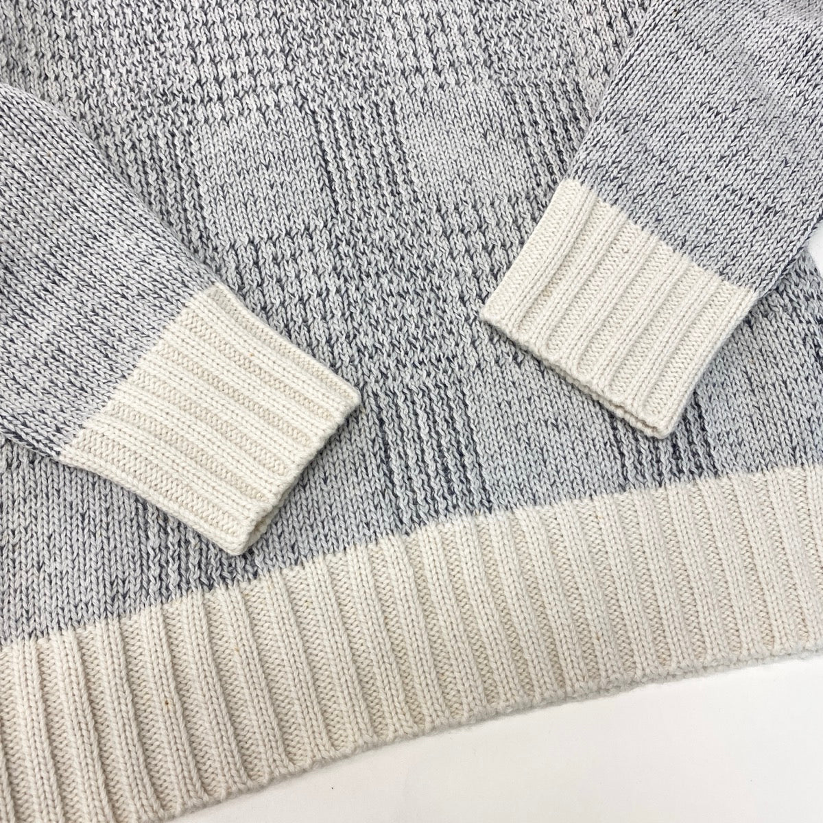 Af25 Y's Yohji Yamamoto ワイズ ヨウジヤマモト ロングスリーブニットセーター トップス 日本製 3サイズ グレー アイボリー ウール100％ メンズ 男性用o07t