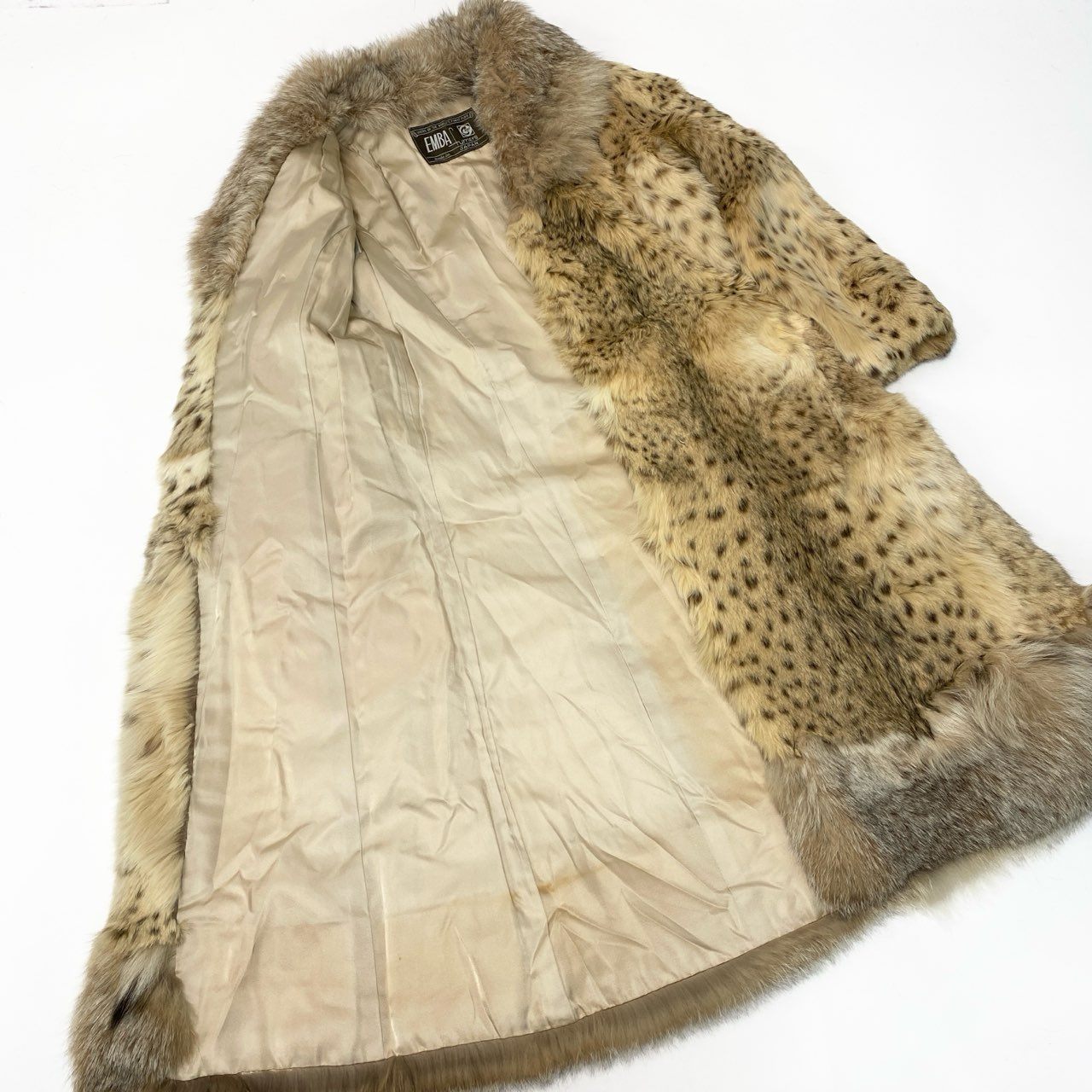67a24 《超希少》 EMBA エンバ リンクスキャット 超ロングコート サイズF 最高級本毛皮 Lynx Cat Long Coat ボブキャット Bobcatt18r