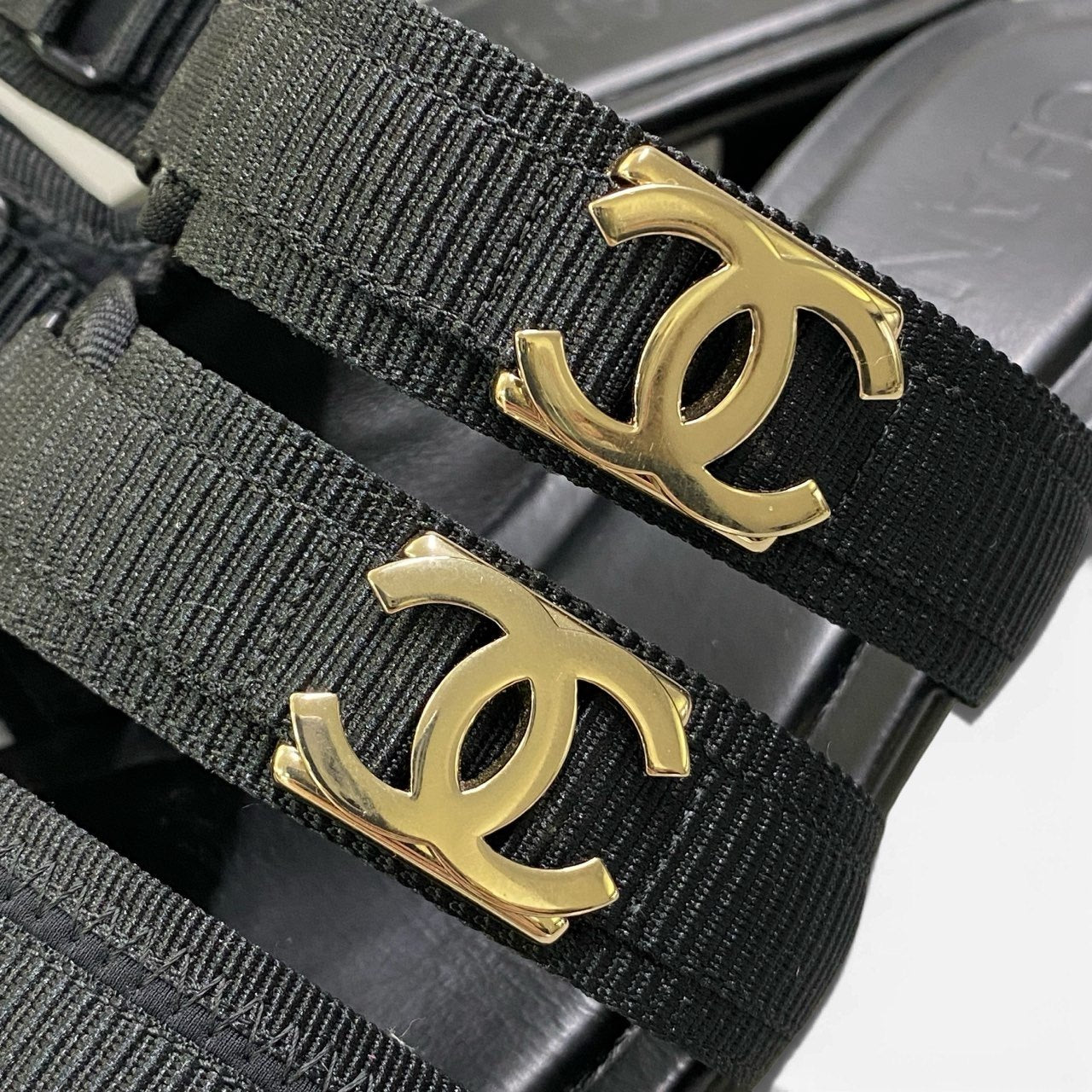 c4 CHANEL シャネル G39895 ココマーク チャンキーヒール サンダル サイズ37 1/2C ブラック レディース シューズ 靴ta1