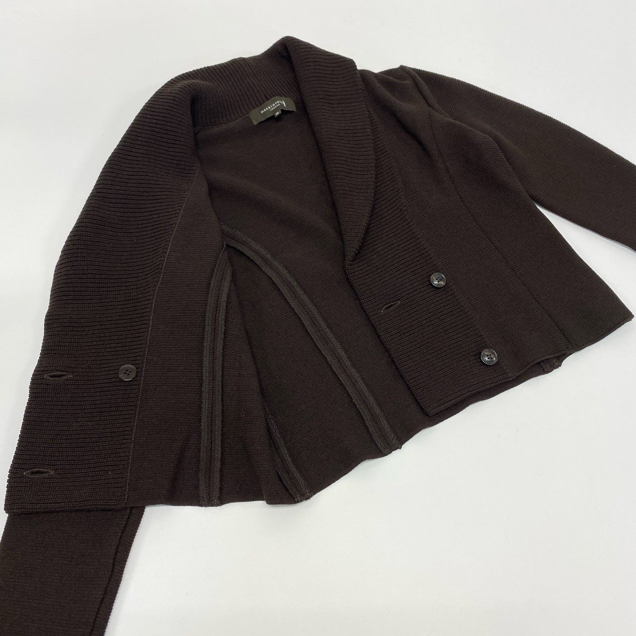 23L8 《美品》 MACKINTOSH LONDON マッキントッシュ ダブルブレスト ニットジャケット カーディガン 羽織り 40 ブラウン レディース 女性用u02t