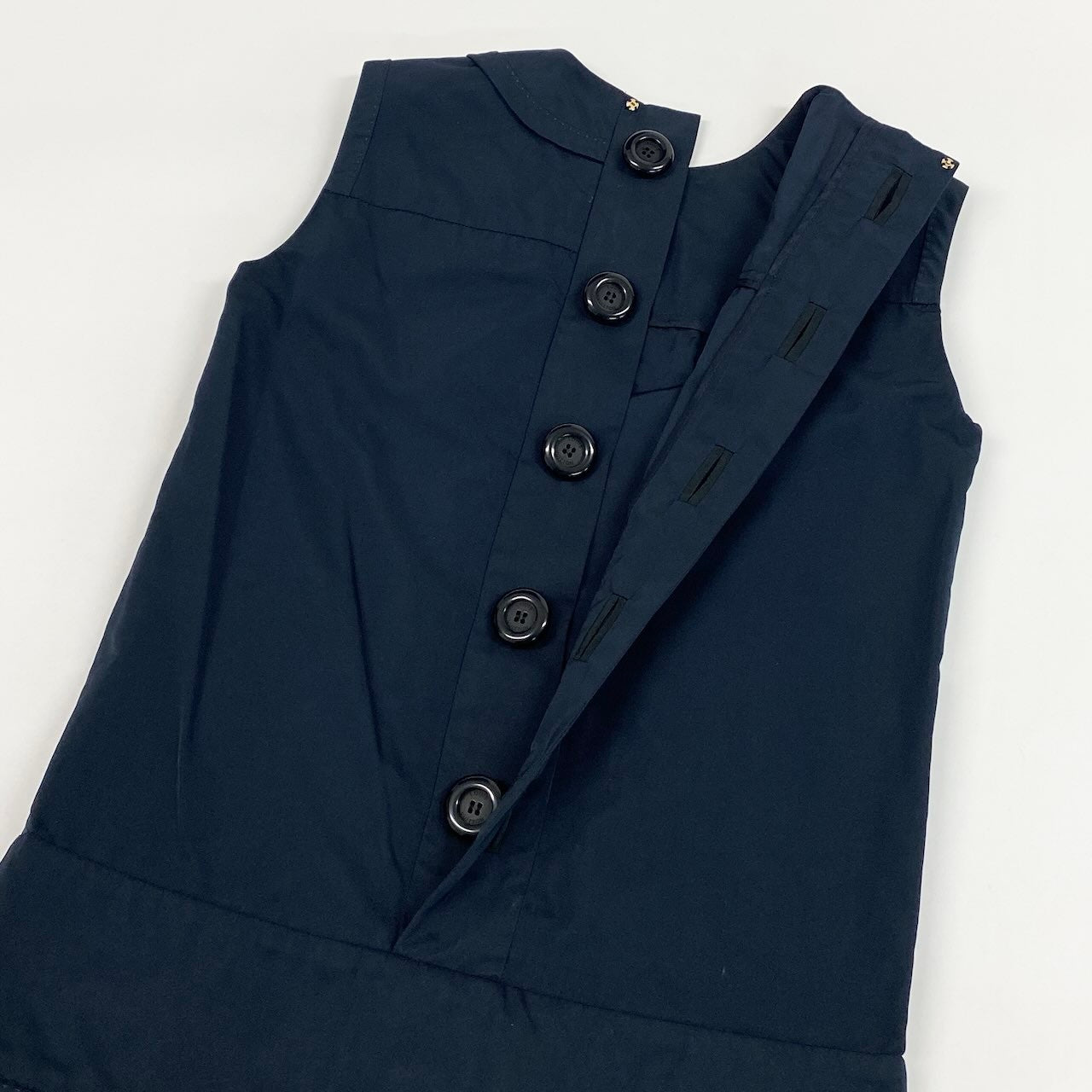 Ec31 《未使用品》 LOUIS VUITTON ルイヴィトン バックボタン フリルワンピース Back button Frill Dress サイズ34 ネイビー タグ付t18r