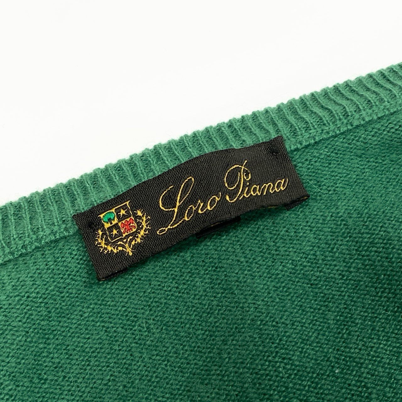 75a19 Loro Piana ロロピアーナ ニットセーター Vネック カシミヤニット ロングスリーブ メンズ 紳士服 サイズ54 グリーン カシミア100％u02t