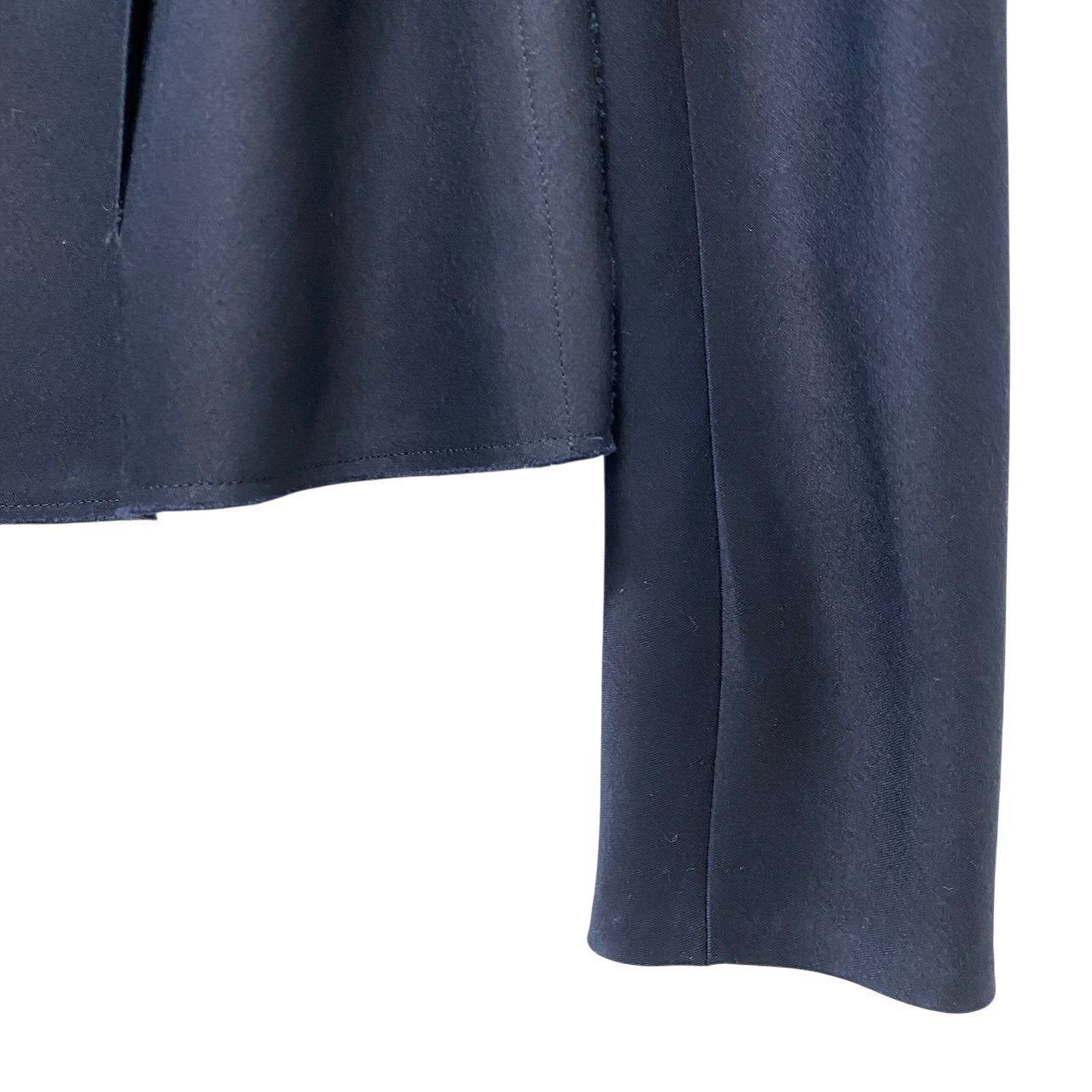 62g7 LANVIN COLLECTION ランバンコレクション セットアップ スカートスーツ フォーマル シルクウール混 サイズ38 ネイビー レディース 女性用o07t