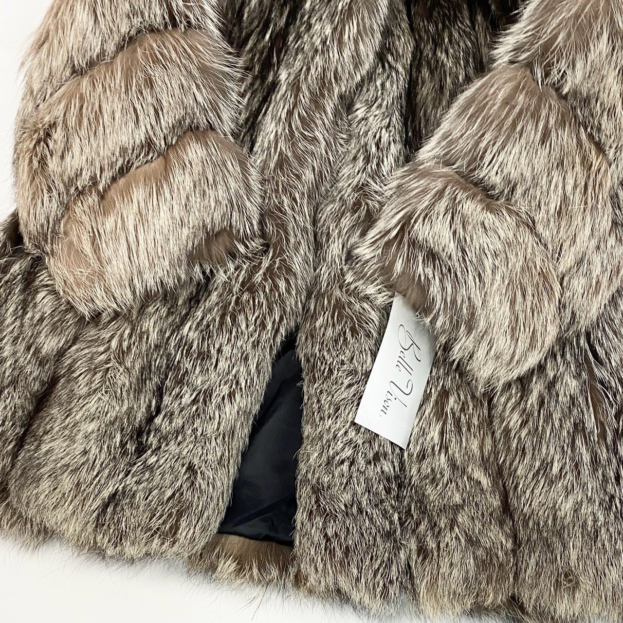 72a15 SAGA FOX ROYAL サガフォックスロイヤル 金サガ シルバーフォックス ロングコート サイズF 最高級本毛皮 Fox Fur Coatt18r