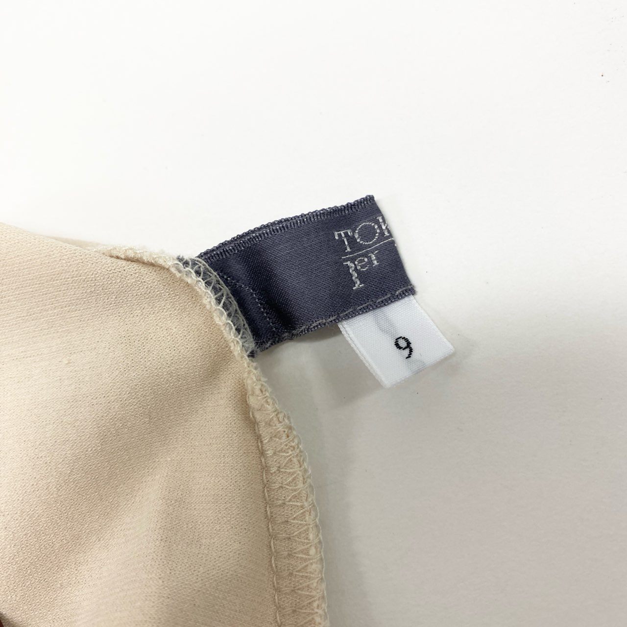 67k20 TOKUKO 1er VOL トクコプルミエヴォル 7分袖ワンピース メッシュ切替 シアースリーブ チュニックワンピース フロントプリント レディース 9 ベージュ系u02t