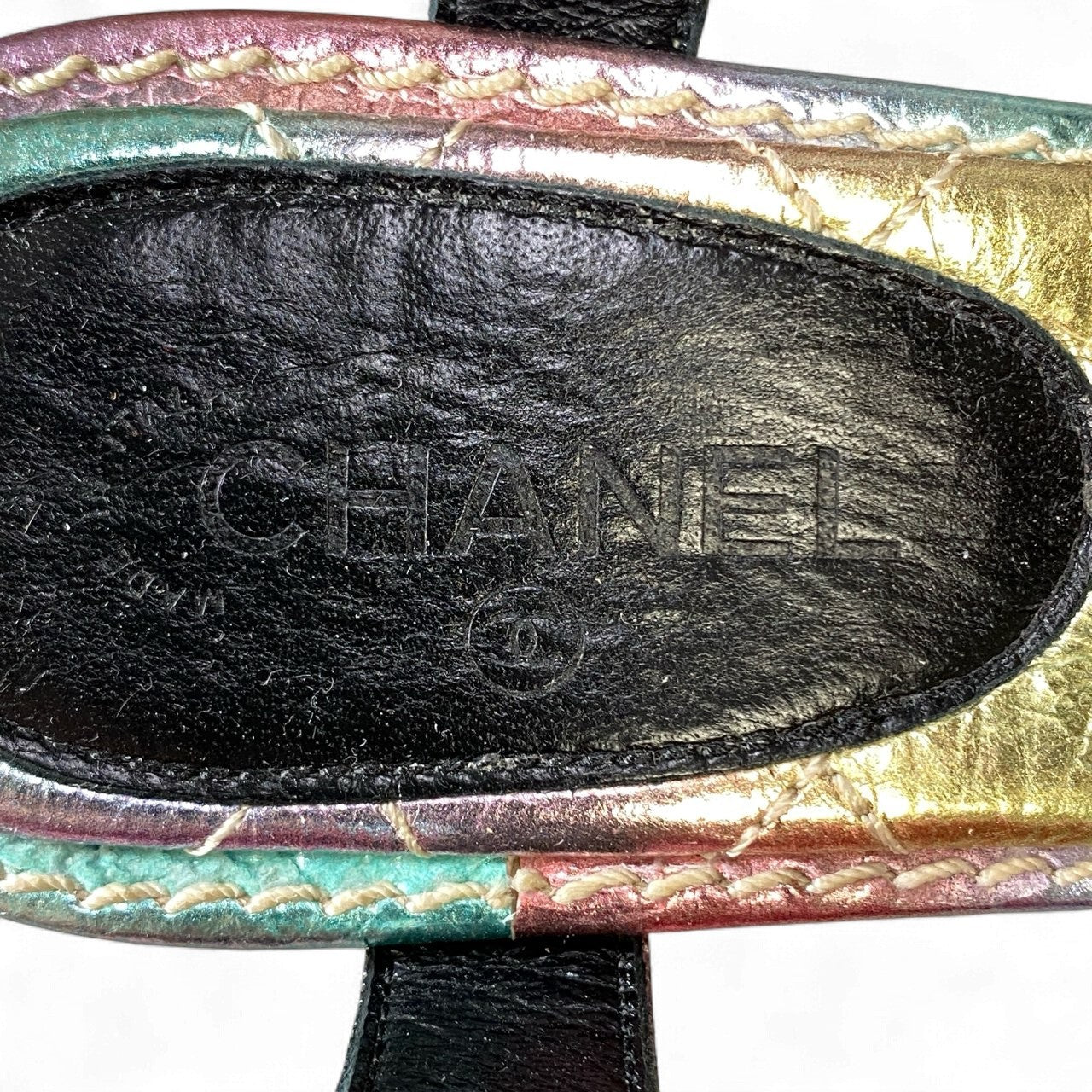 1k18 CHANEL シャネル ココマーク パールバックル トングサンダル G36402 35C ピンク グリーン シューズ グリポアt18r