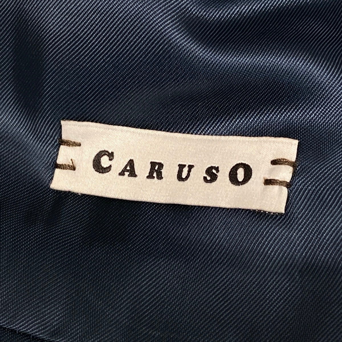 13i14 CARSO カルーゾ テーラードジャケット ギンガムチェック イタリア製 50サイズ アイボリー ブルー メンズ 男性用u02t