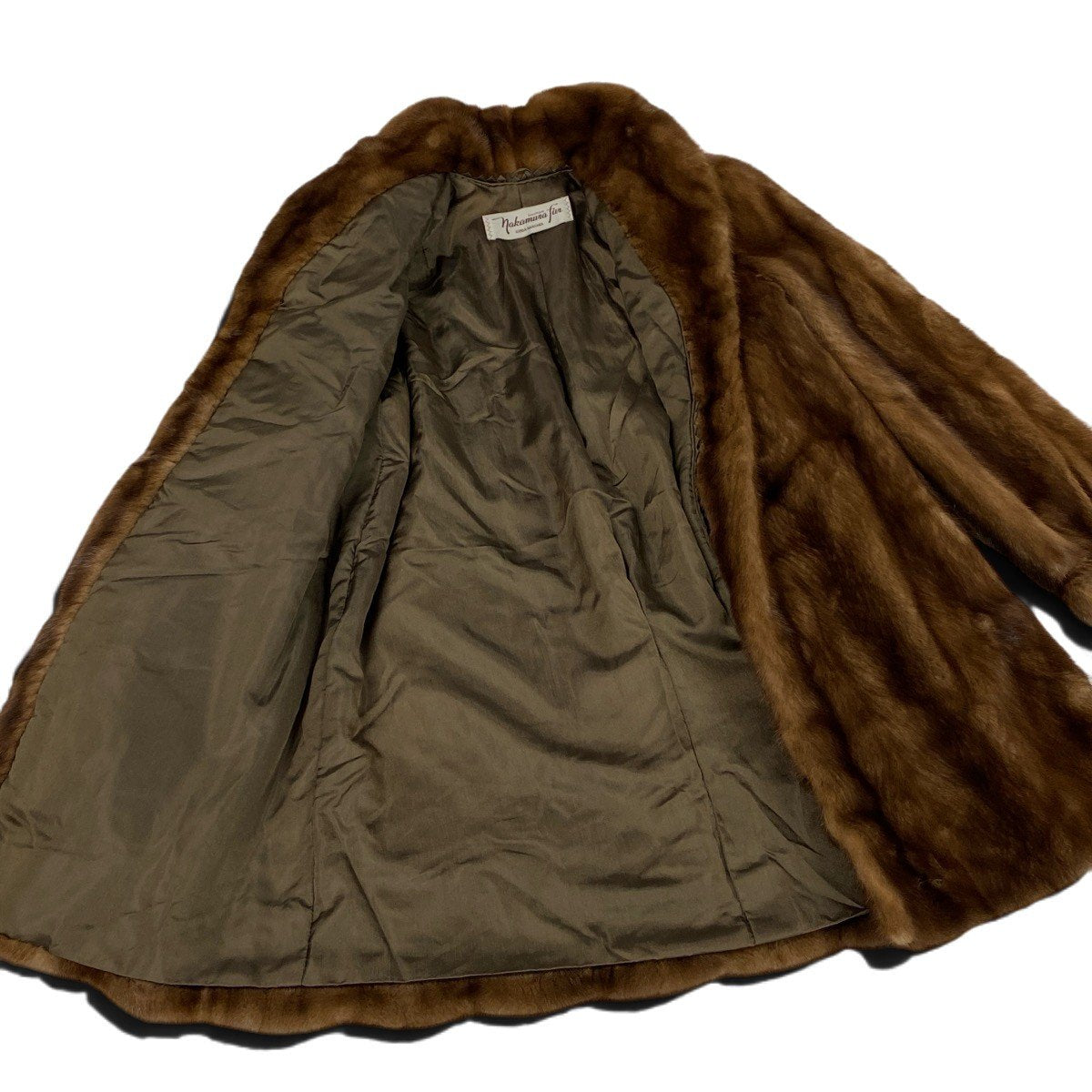 36j7 nakamura fur パステルミンク ファーコート サイズ9-11 茶系 本毛皮 Mink Fur Coat リアルファーt18r