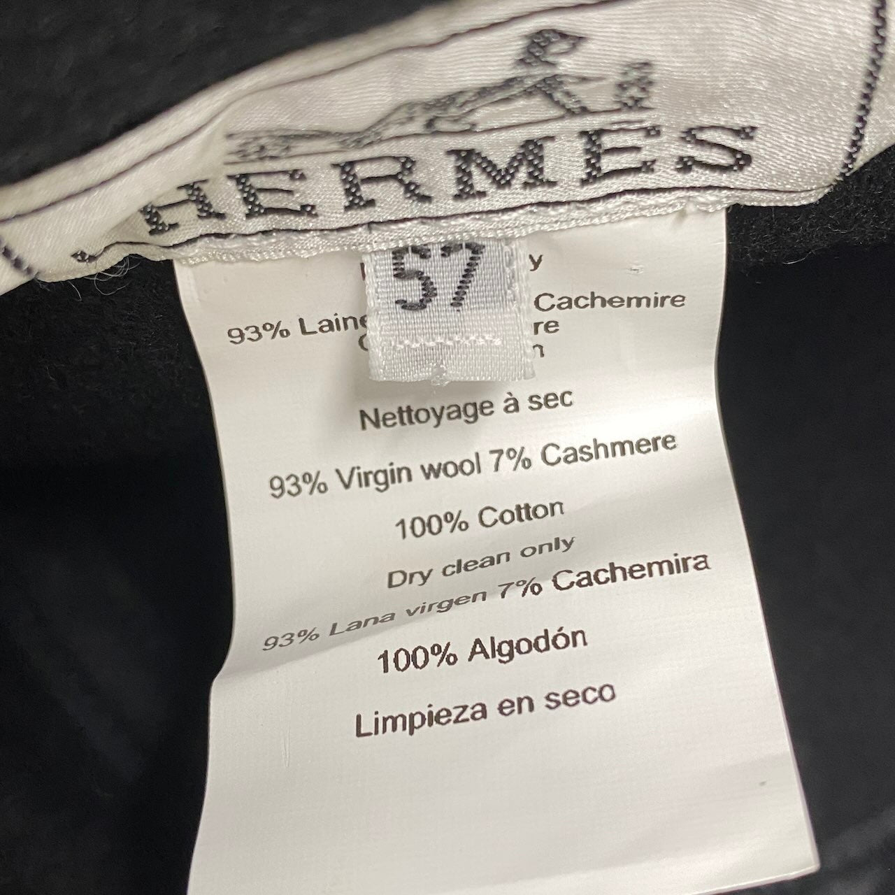 i2 【極美品】 Hermès エルメス アヴァロン ステッチ ウールハット カシミヤ混 セリエボタン H242041N サイズ57 ブラック レディース