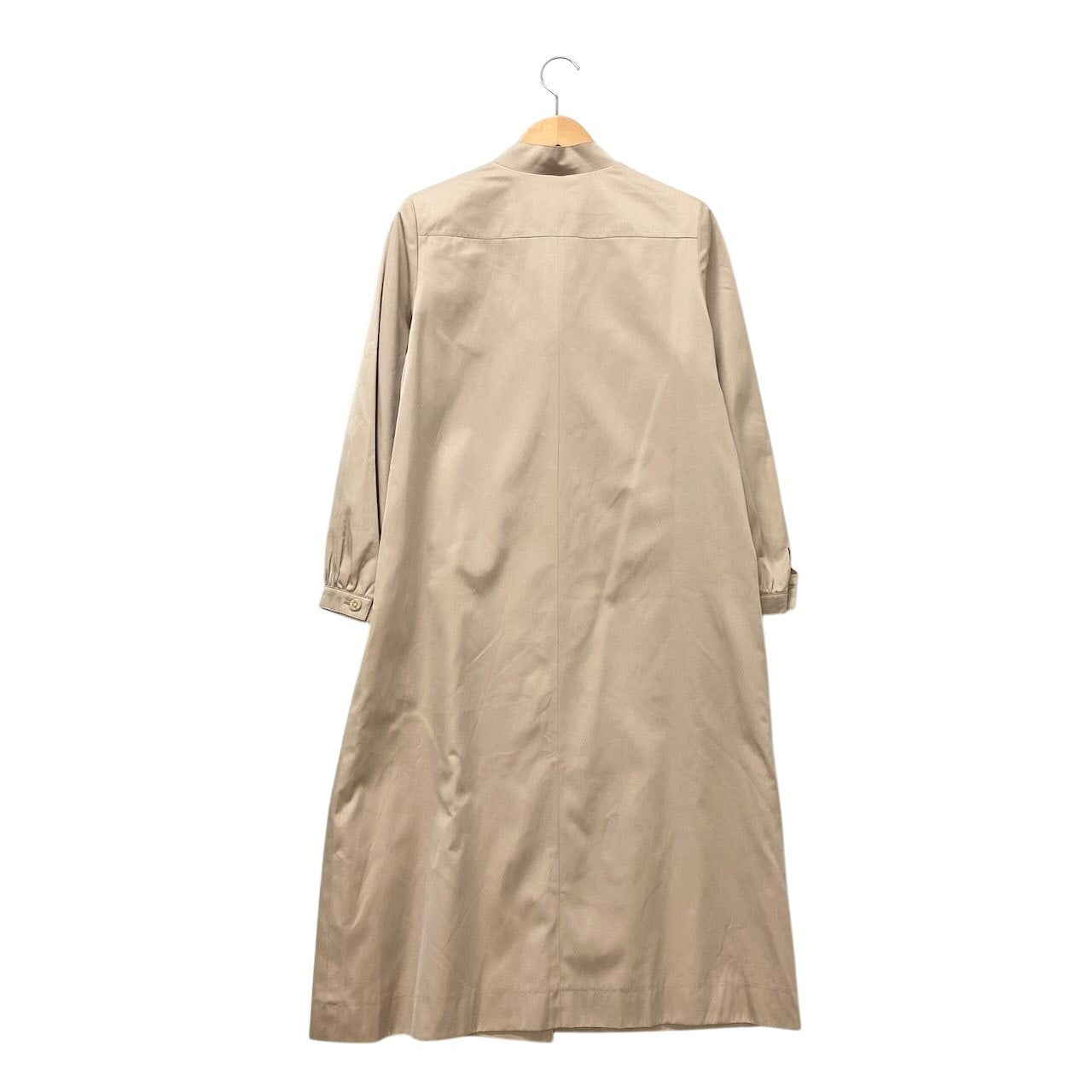 58g7 PIERRE BALMAIN ピエールバルマン スタンドカラー ロングコート フロントタック ベージュ レディース 女性用o07t