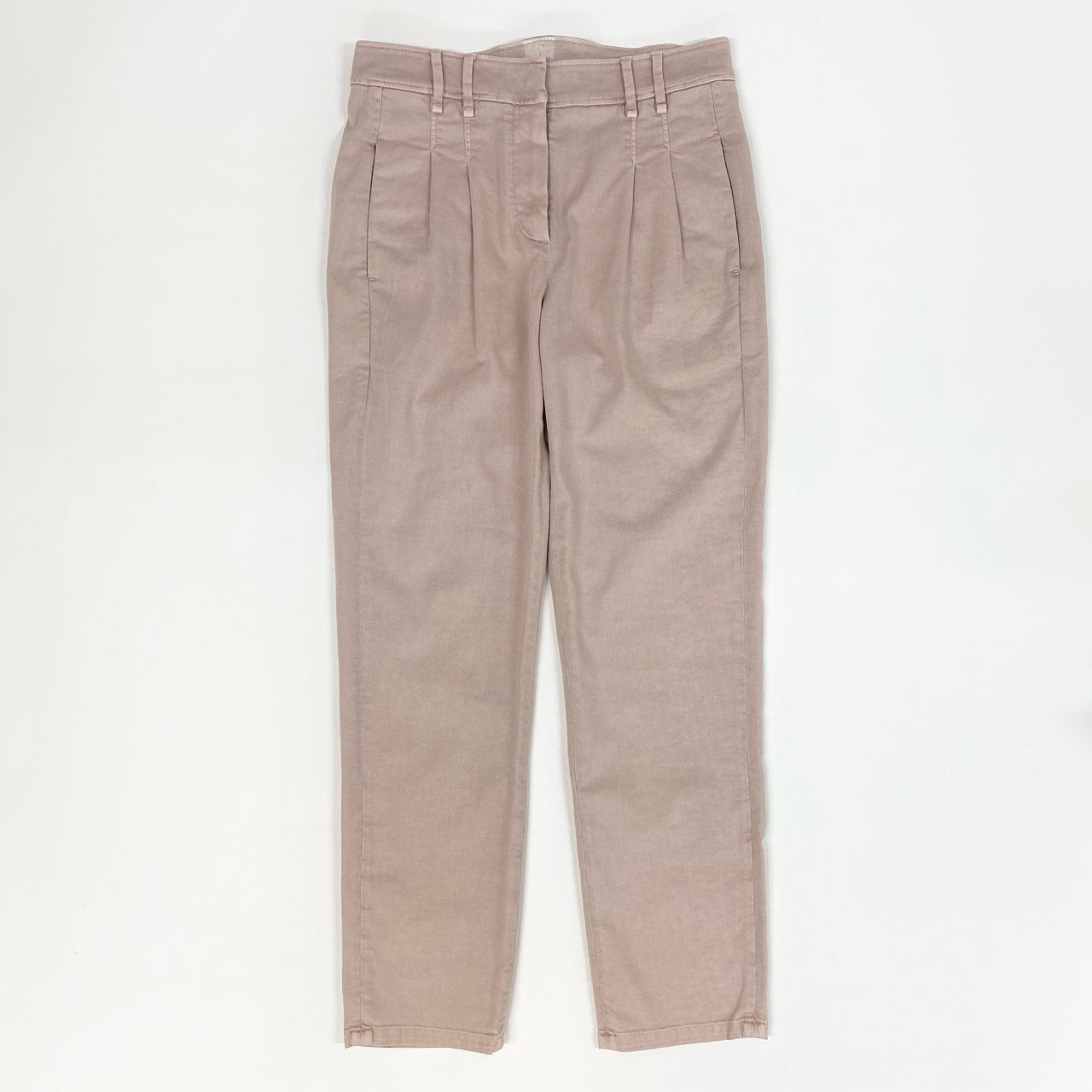 31k2 BRUNELLO CUCINELLI ブルネロクチネリ イタリア製 ビーズデザイン 2タックパンツ ボトムス 40 ピンク コットン レディースo07t