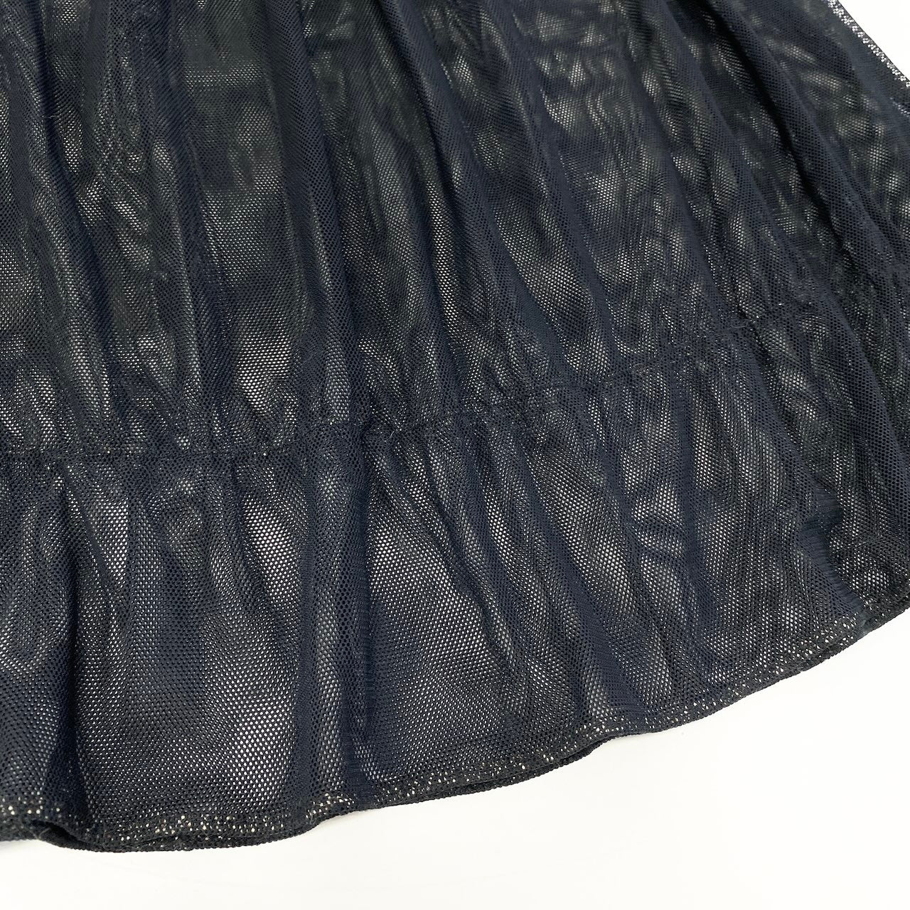 Cd22 CHANEL シャネル シースルーメッシュブラウス パフスリーブ オフショルダー トップス P16717V09413 40サイズ ブラック レディース 女性用u02t