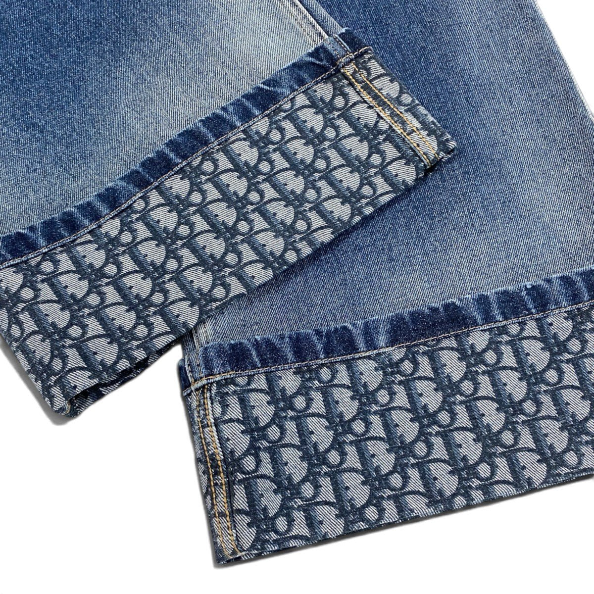 h31 【美品】Christian Dior オブリーク バギーデニムパンツ 38サイズ インディゴ コットン100％ レディース 女性用k02i