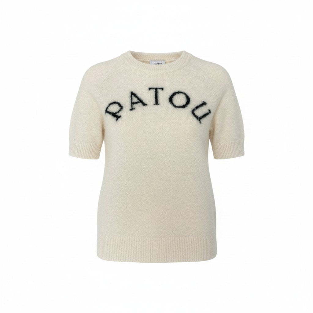 26L5 【美品】 PATOU パトゥ サスティナブルアルパカ混 ジャガードニット セーター サイズXS ホワイト t18r