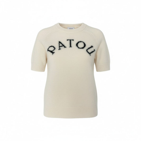 26L5 【美品】 PATOU パトゥ サスティナブルアルパカ混 ジャガードニット セーター サイズXS ホワイト t18r