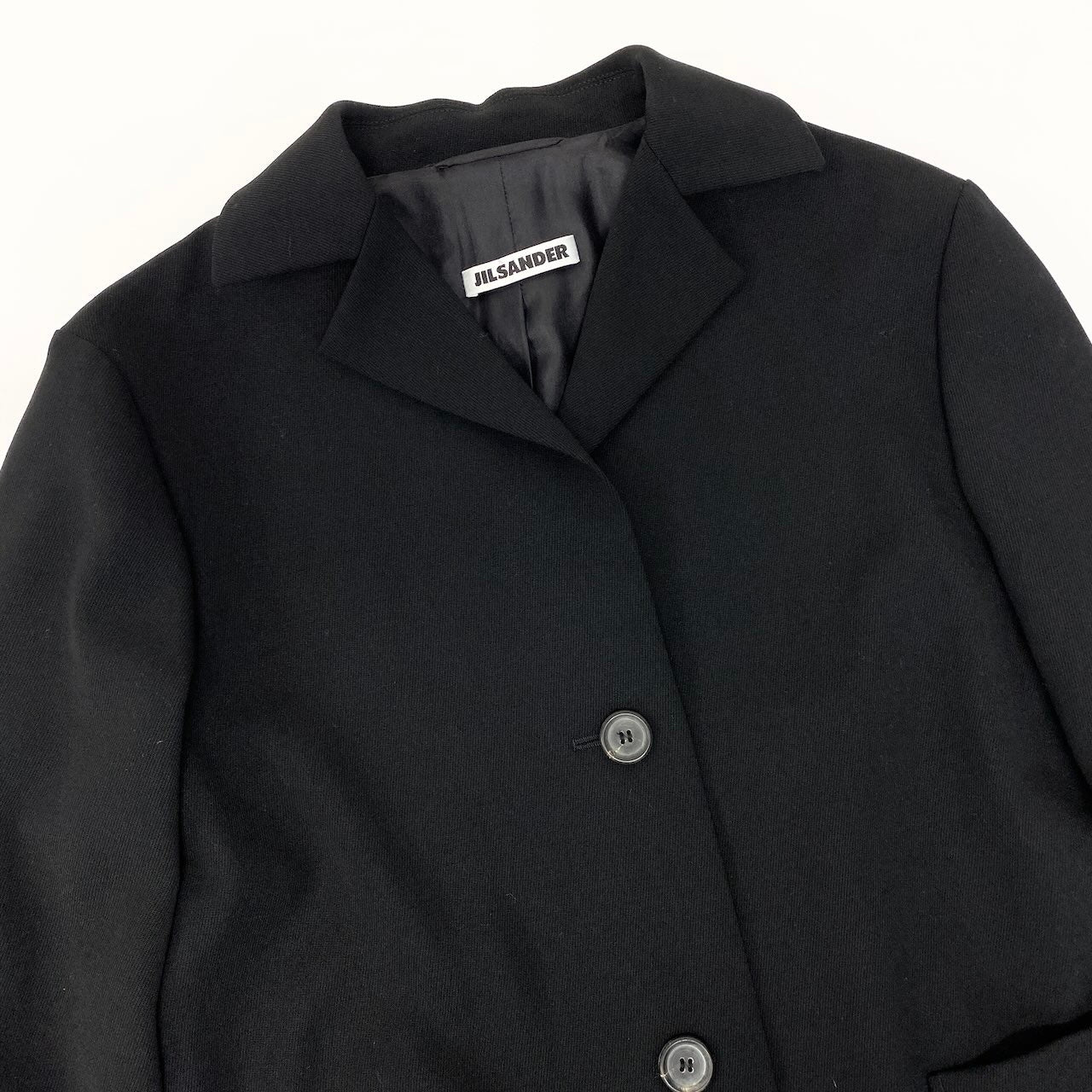 40d10 JIL SANDER ジルサンダー クロップドジャケット スカート スーツ セットアップ サイズ36 ブラック レディースk02i