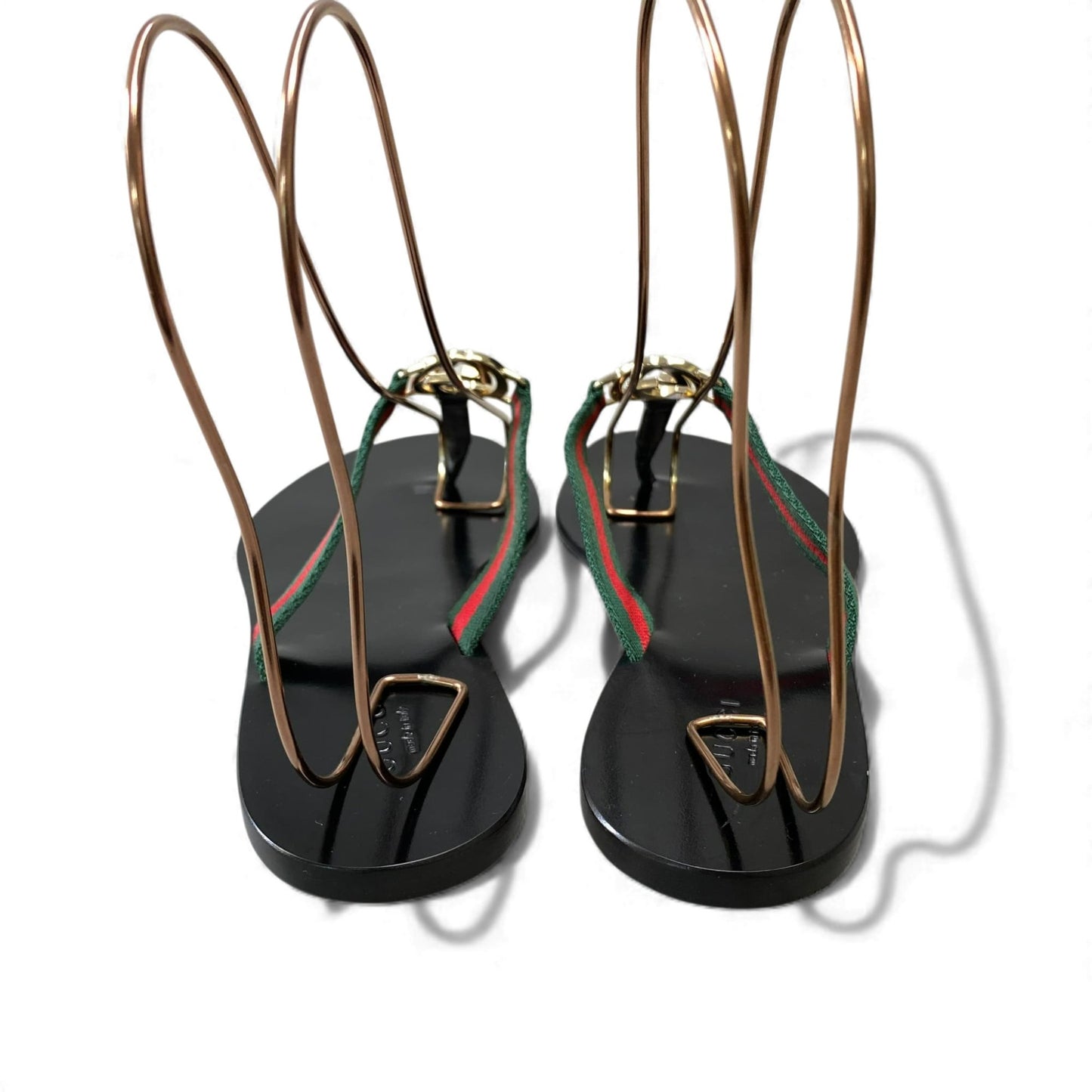 1L10 GUCCI グッチ トングサンダル GG ウェブストライプ シューズ イタリア製 37サイズ ブラック グリーン レッド レディースo07t