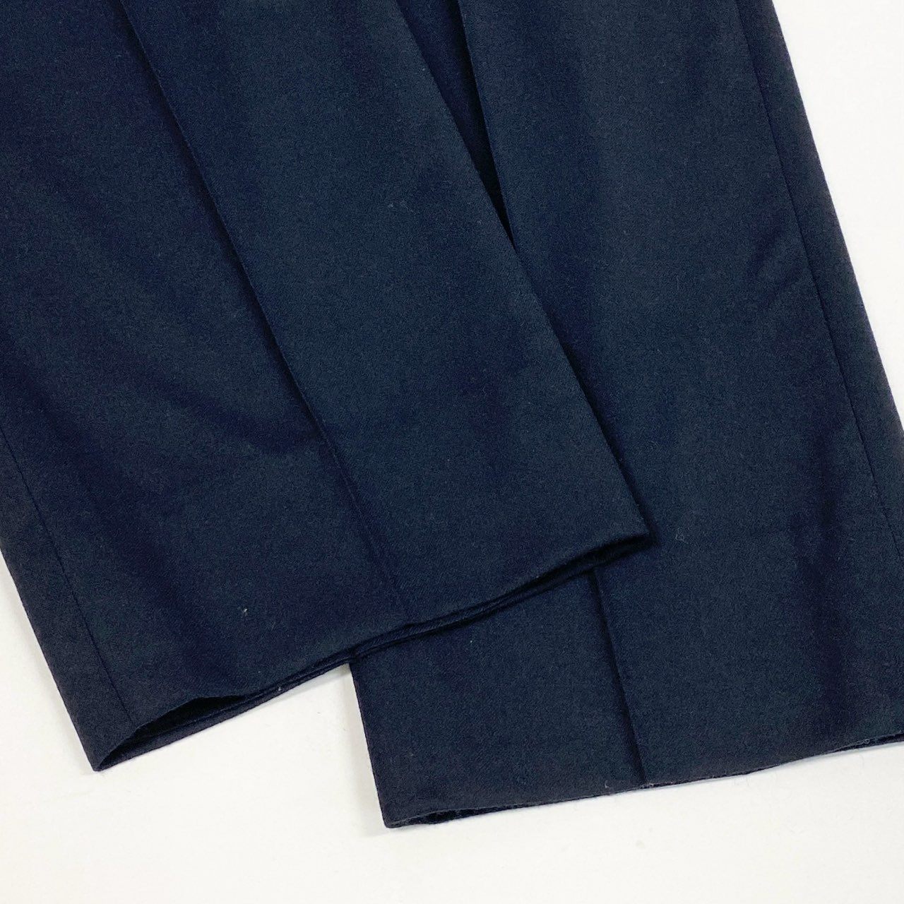 6L17 【美品】 Papas パパス カシミヤ混 スラックスパンツ テーパード ボトムス 56 2XL ダークネイビー ウールカシミヤ メンズu02t