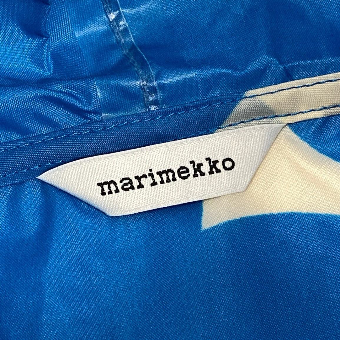 56d13 【未使用タグ付】 marimekko マリメッコ Unikko Rain Poncho レインコート ポンチョ ウニッコ柄 花柄プリント ONE SIZE ブルー ホワイト レディース 女性用u02t
