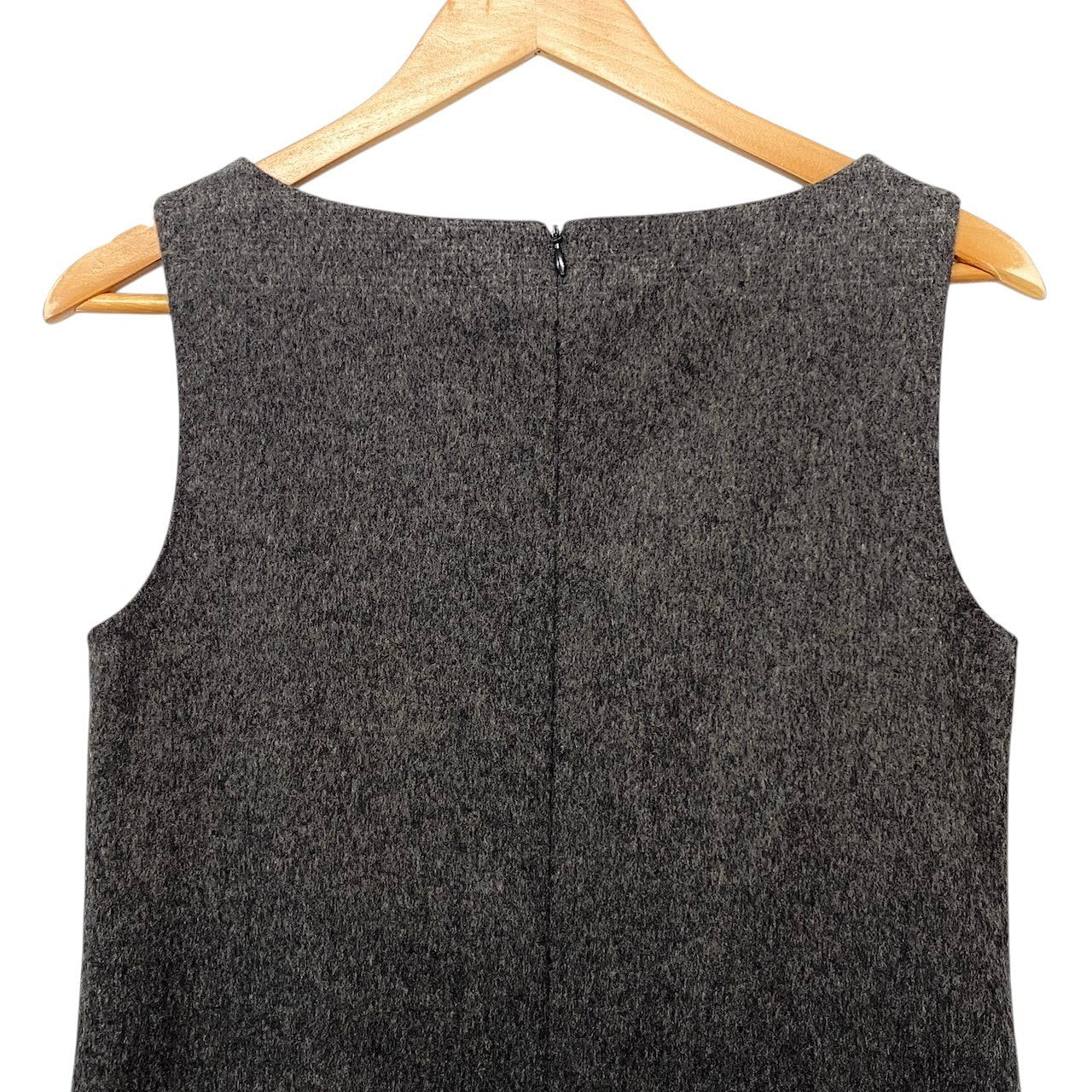 8h28 【美品】 MaxMara STUDIO マックスマーラ ステュディオ ノースリーブワンピース 膝丈 グラデーションデザイン ウール混 サイズ40 グレー系 レディースu02t