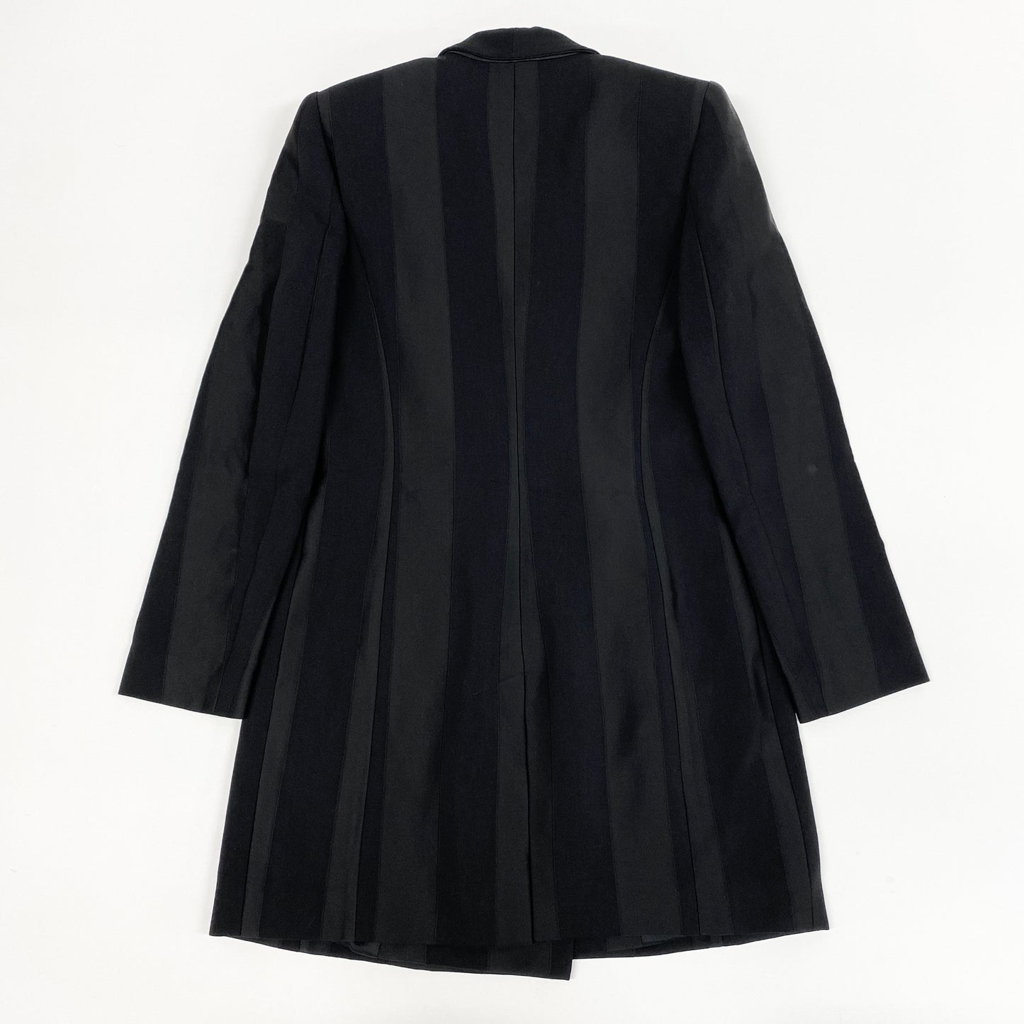 28k6《未使用品》 EMPORIO ARMANI エンポリオアルマーニ ストライプデザイン ダブルブレスト ブレザー 36 ブラック ジャケット タグ付きt18r