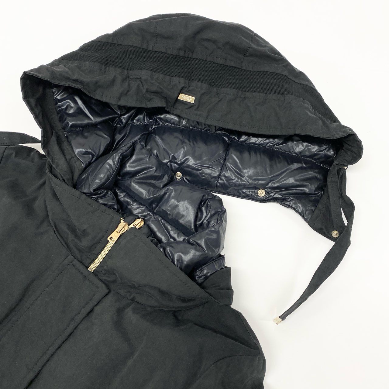 26L5 HERNO ヘルノ フード付き 3WAY ダウンコート サイズ44 ダークネイビー レイヤード風 女性服t18r