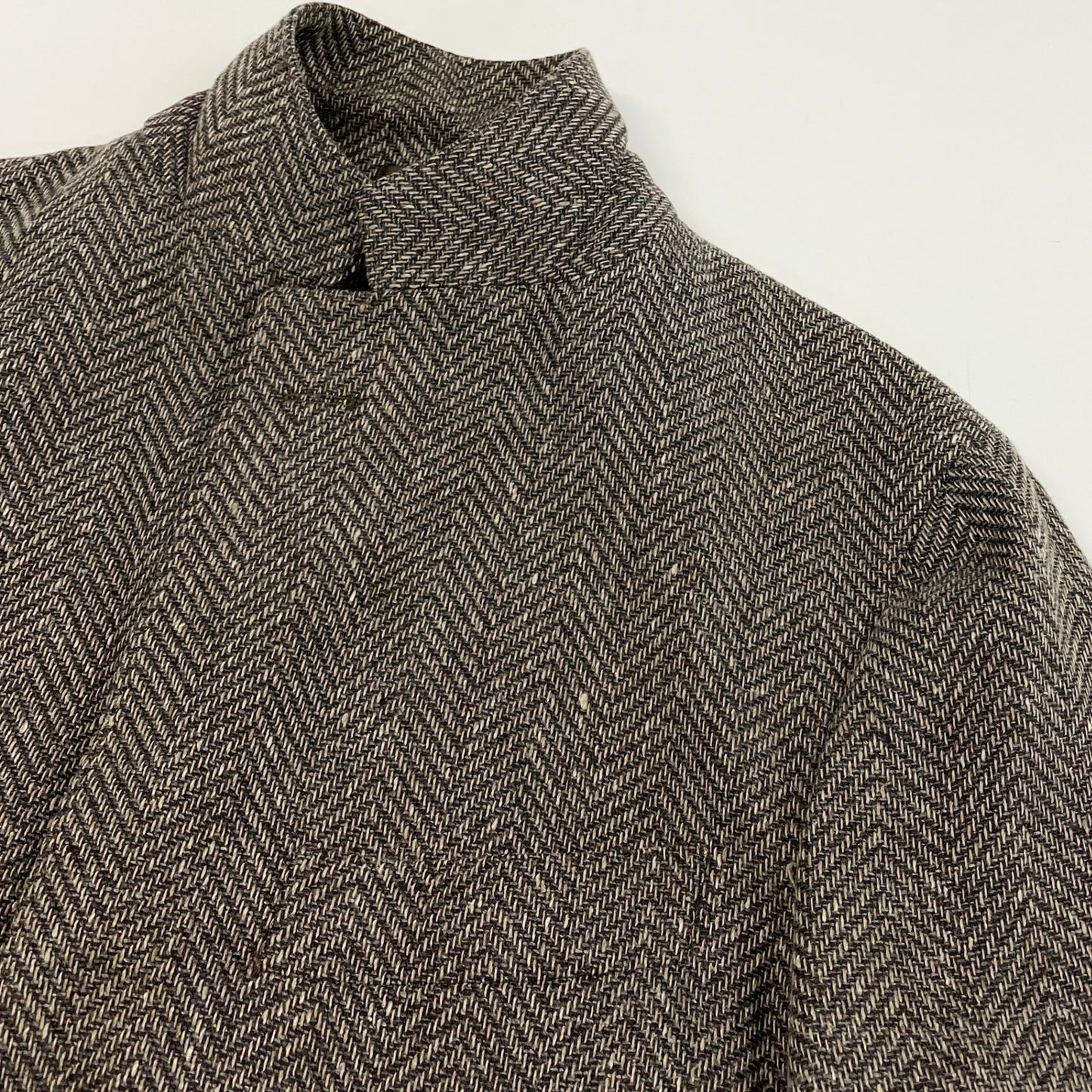 29k6【美品】BEAMS F ビームス エフ テーラードジャケット ブレザー 三釦 ヘリンボーン 44サイズ ブラウン メンズu02t