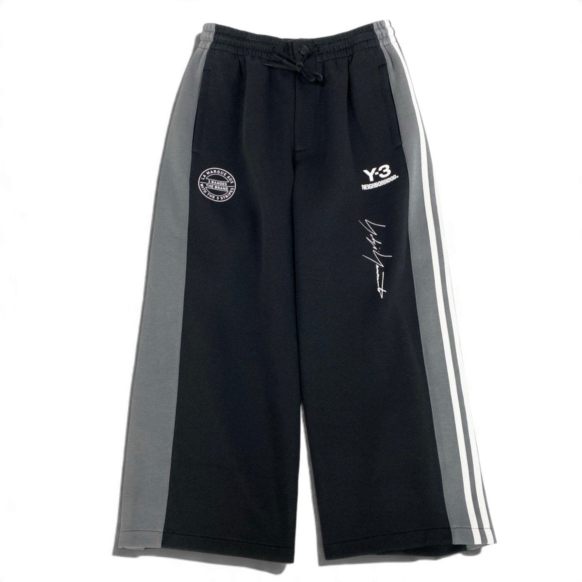 Mj15 【未使用】 Y-3 × NEIGHBORHOOD ワイスリー ネイバーフッド ヨウジヤマモト  NBHD TRACK PANTS トラックパンツ ジャージ JW7002 サイズS ブラック グレー メンズu02t
