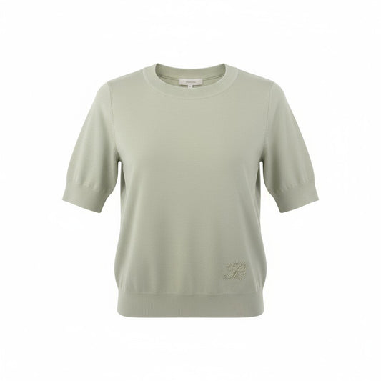 21k11 FOXEY フォクシー Plaisir プレジール 銀座本店限定カラー 半袖 ニットセーター レディース 女性用 40 パールグリーン ウール100％u02t