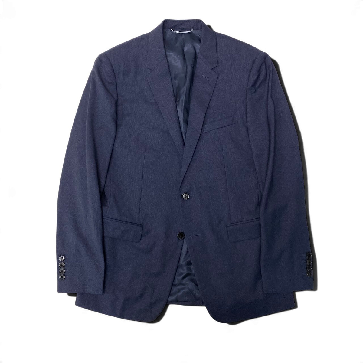 29j15 【極美品】 DIOR ディオール テーラードジャケット シングル 2B  サイズ48C ネイビー ウール100％ メンズu02t