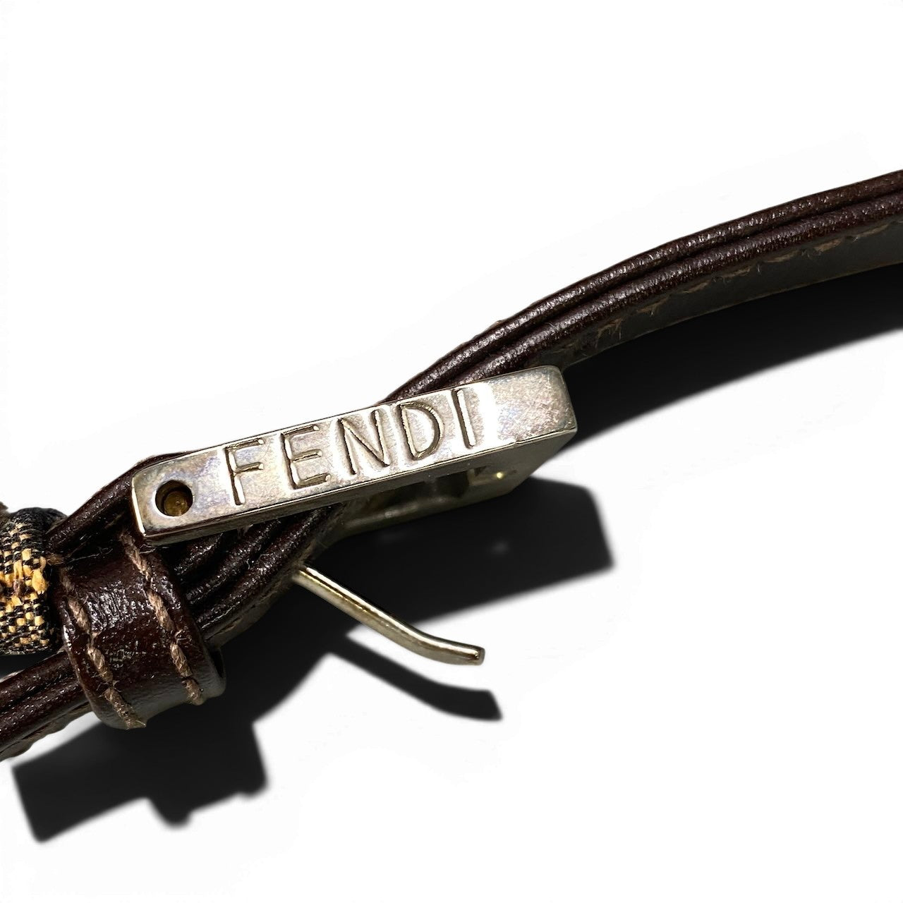f18 FENDI フェンディ ズッカ柄 ホーボー ハーフムーン ショルダーバッグ ブラウン レディース 女性鞄ta1