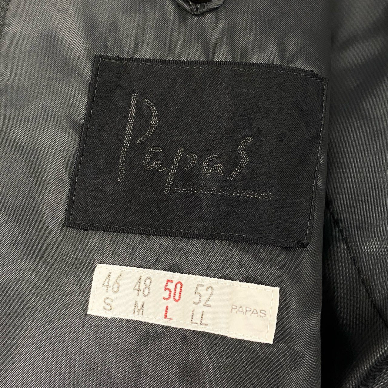 68L11 Papas パパス シングルスーツ セットアップ 総裏地 ジャケット50 ボトム54 グレー ウール メンズu02t