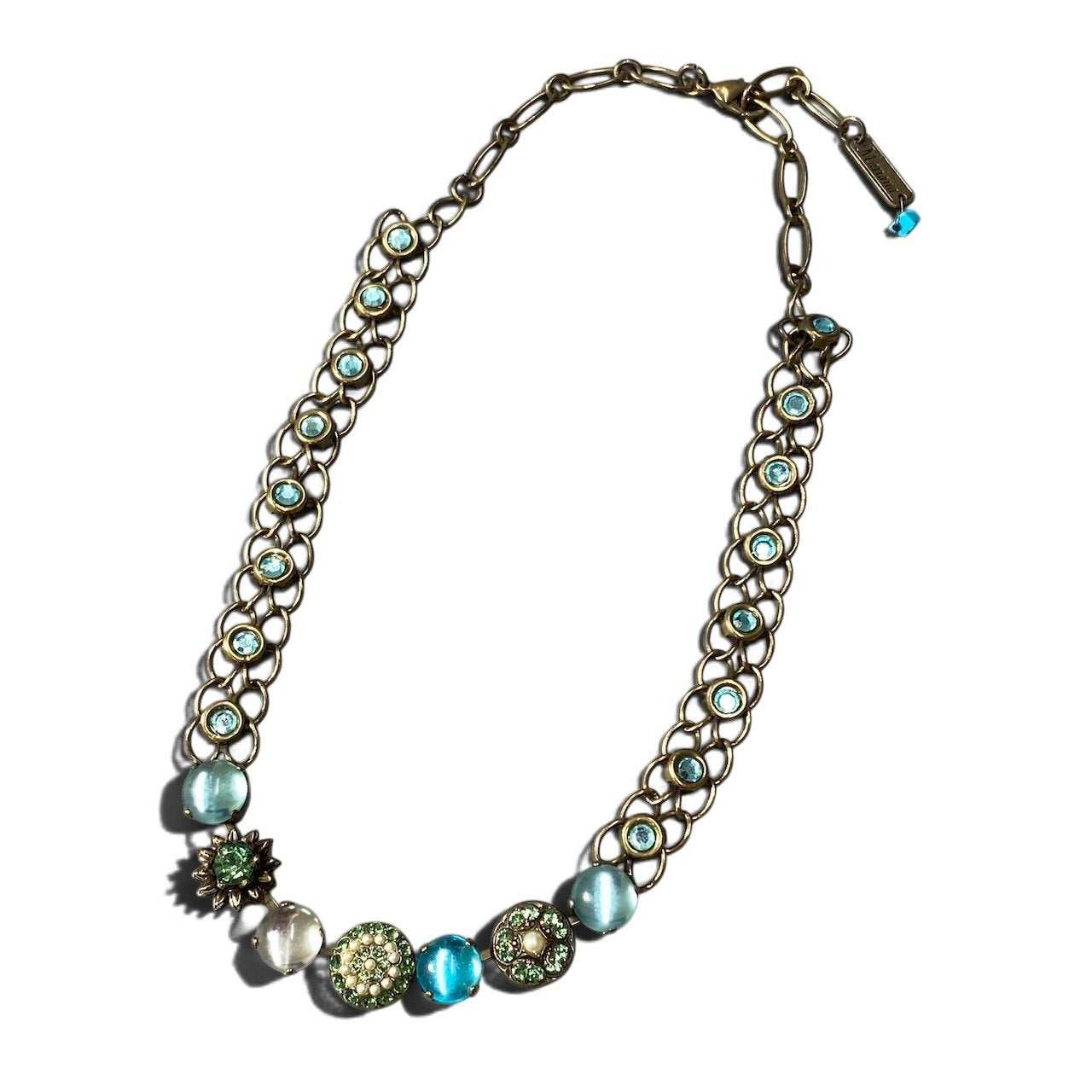 h11 20 《美品》 Mariana マリアナ 天然石 × クリスタル ビジュー スカイブルー アクセサリー ジュエリー アンティークt18r