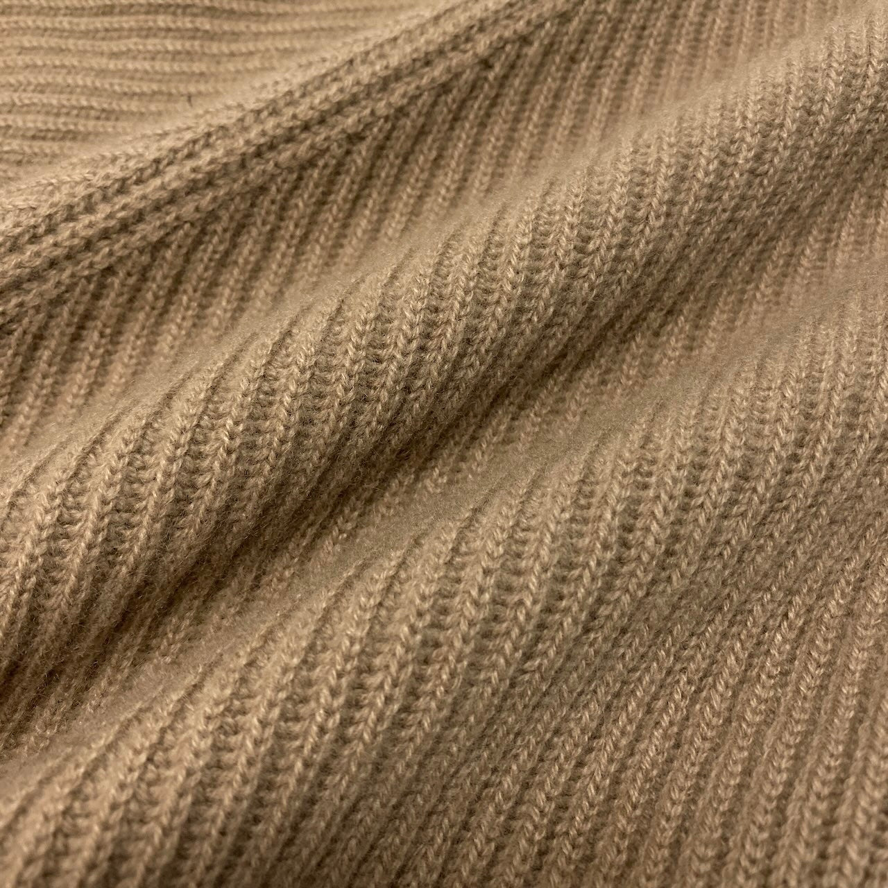 46c24 BOTTEGA VENETA ボッテガヴェネタ カシミヤリブニット ハイネックニットセーター トップス イタリヤ製 42サイズ ベージュ カシミヤ100％ レディース 女性用u02t