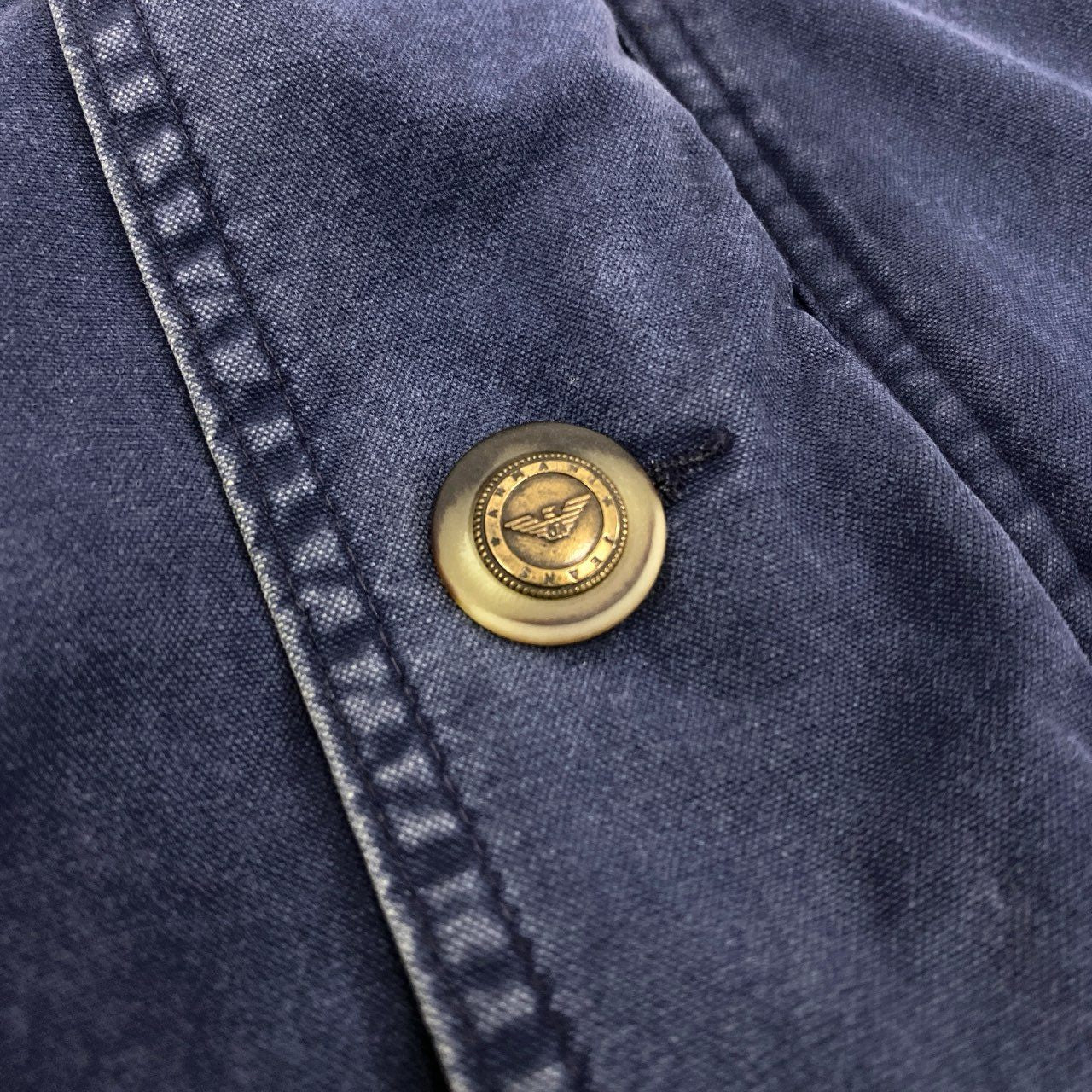 27j22 ARMANI JEANS アルマーニジーンズ ミリタリーコート ミリタリージャケット 90’s アーカイブ フーディー 48サイズ ネイビー メンズu02t