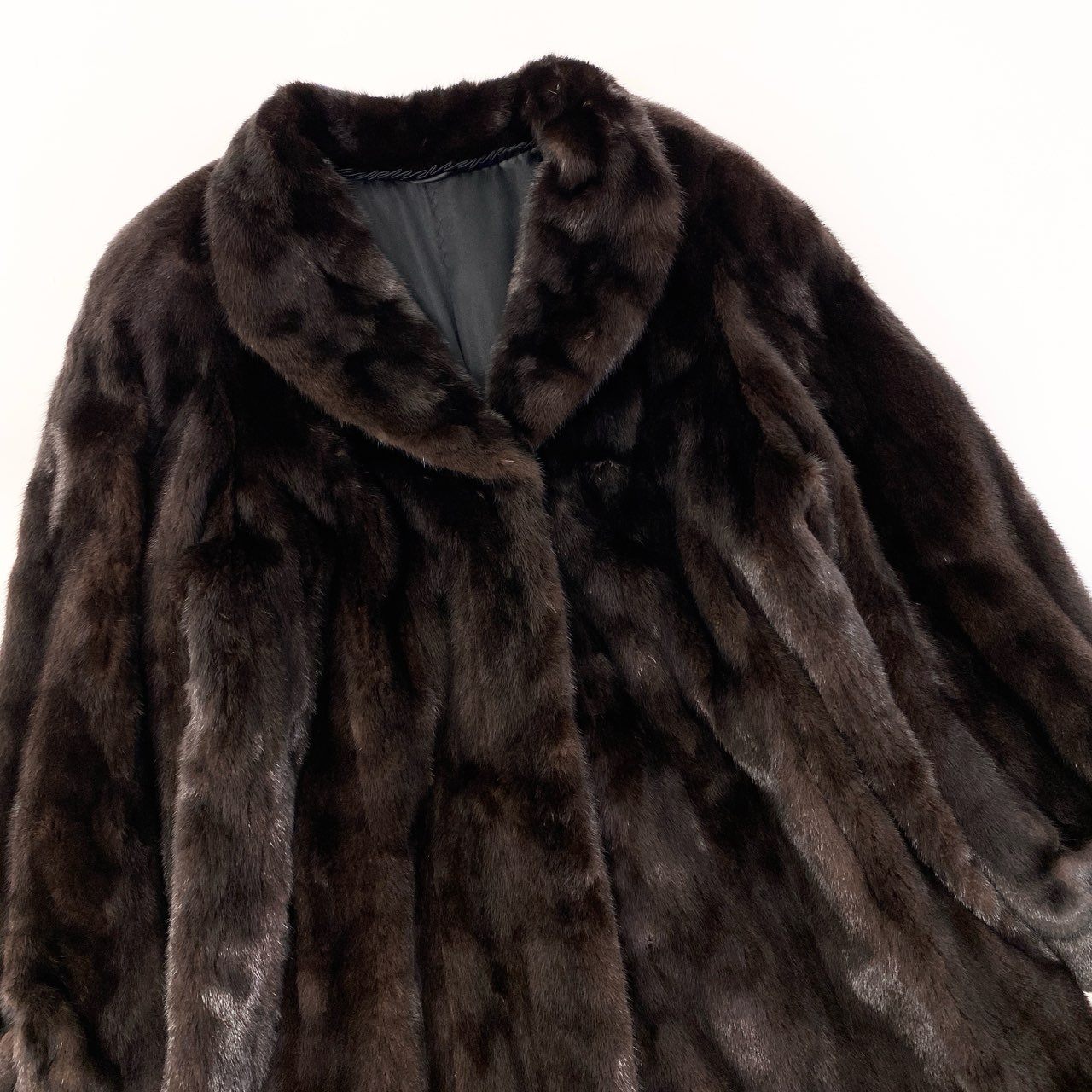 76a24 BLACKGLAMA ブラックグラマ マホガニーミンク ロングコート サイズF ダークブラウン 最高級本毛皮 Mink Fur Long Coatt18r