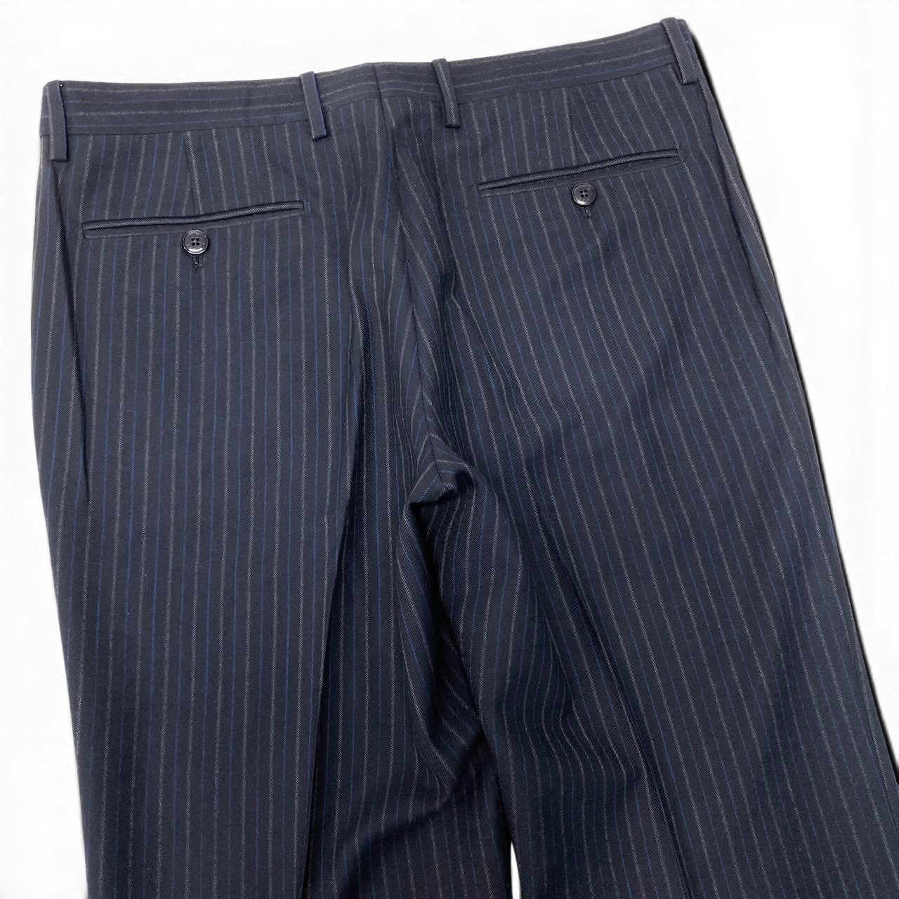 37e28 ETRO エトロ スリーピース セットアップスーツ ストライプ柄 裏地ストライプ柄 サイズ50 ネイビー ウール100％ メンズ 紳士服o07t