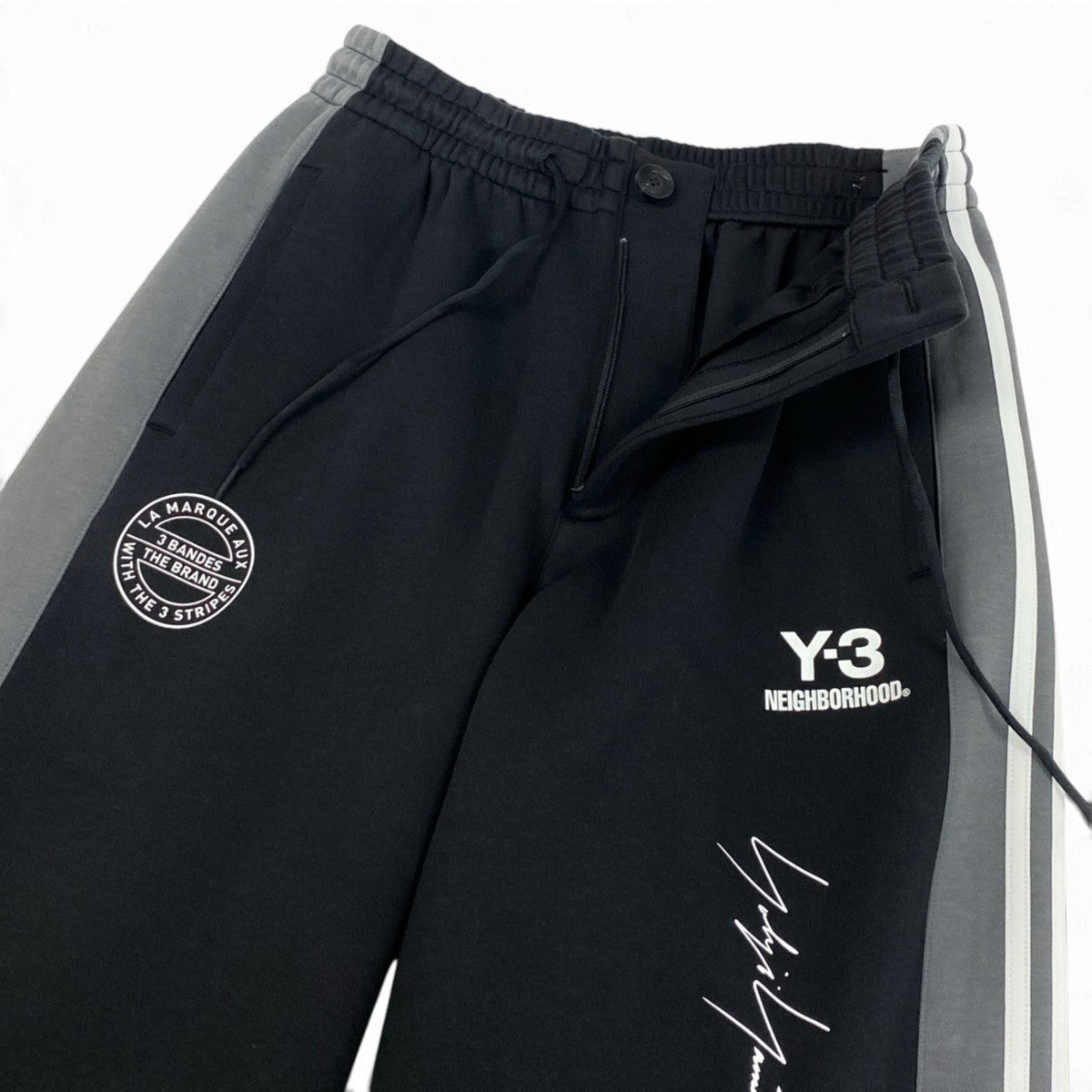 Mj15 【未使用】 Y-3 × NEIGHBORHOOD ワイスリー ネイバーフッド ヨウジヤマモト  NBHD TRACK PANTS トラックパンツ ジャージ JW7002 サイズS ブラック グレー メンズu02t