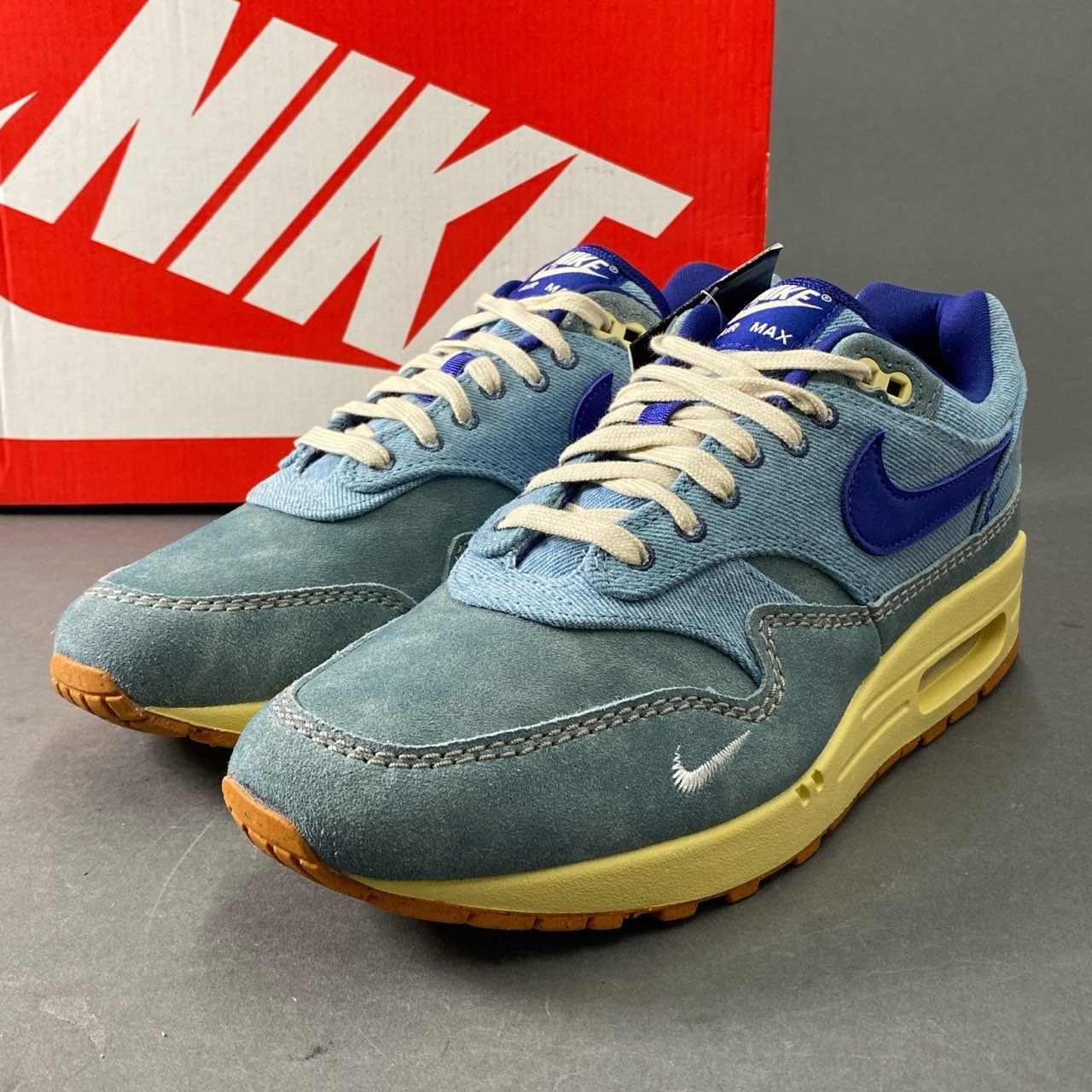 7e18 《極美品》 タグ付 AIR MAX 1 PRM Dirty Denim ナイキ エアマックス ダーティー デニム ローカットスニーカー シューズ DV3050-300 27.5 ブルー