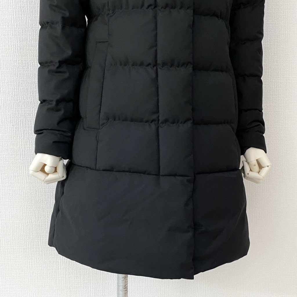 32e4 【美品】 WOOLRICH ウールリッチ Hooded Alsea Down Coat ダウンコート S ブラック アウター ジャケット