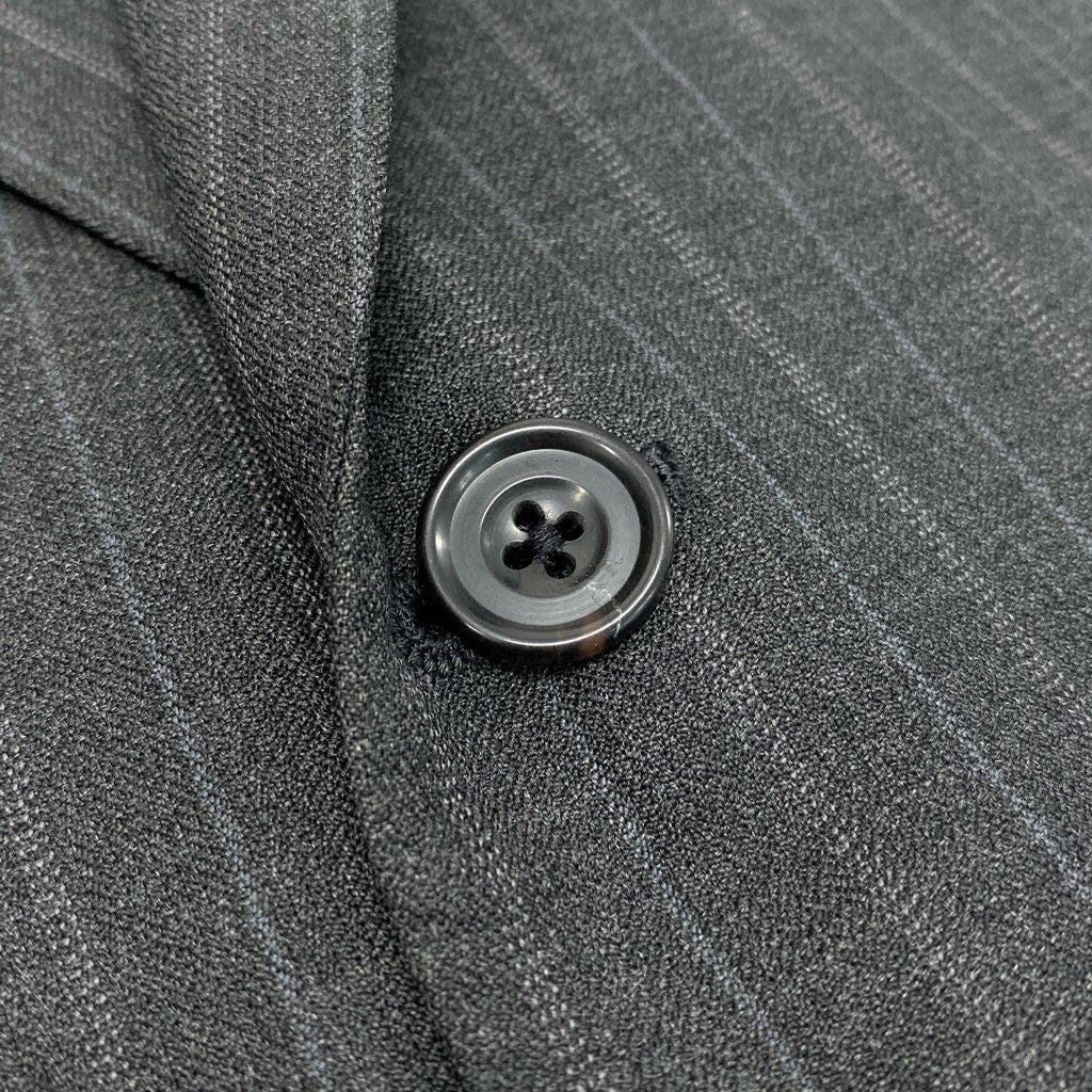 54l28 Burberrys バーバリーズ スーツセットアップ テーラードジャケット スラックスパンツ ストライプ 94-84-165 AB4 グレー ウール100％ メンズ 男性用o07t