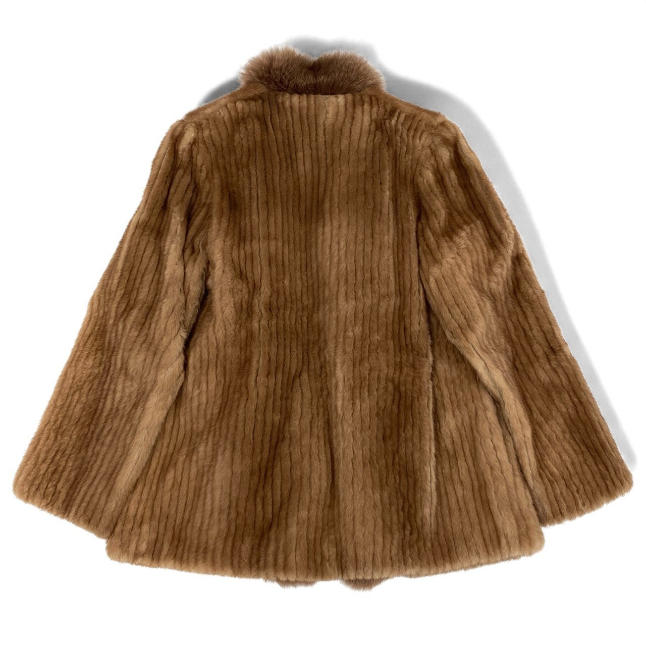 33l14 SAGA MINK サガミンク 銀サガ パステルミンク × フォックス ファーコート サイズ8号 茶系 最高級毛皮 FUR COAT ポケット有t18r