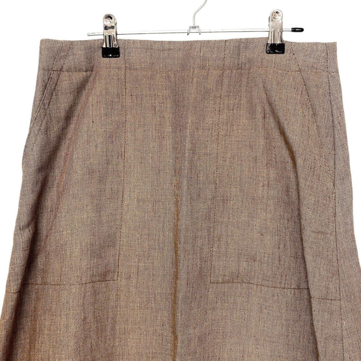 2h16 【美品】 Drawer ドゥロワー 21SS シャークスキンフレアスカート ロングスカート リネン混 6524-299-1545 サイズ40 ベージュ レディースu02t