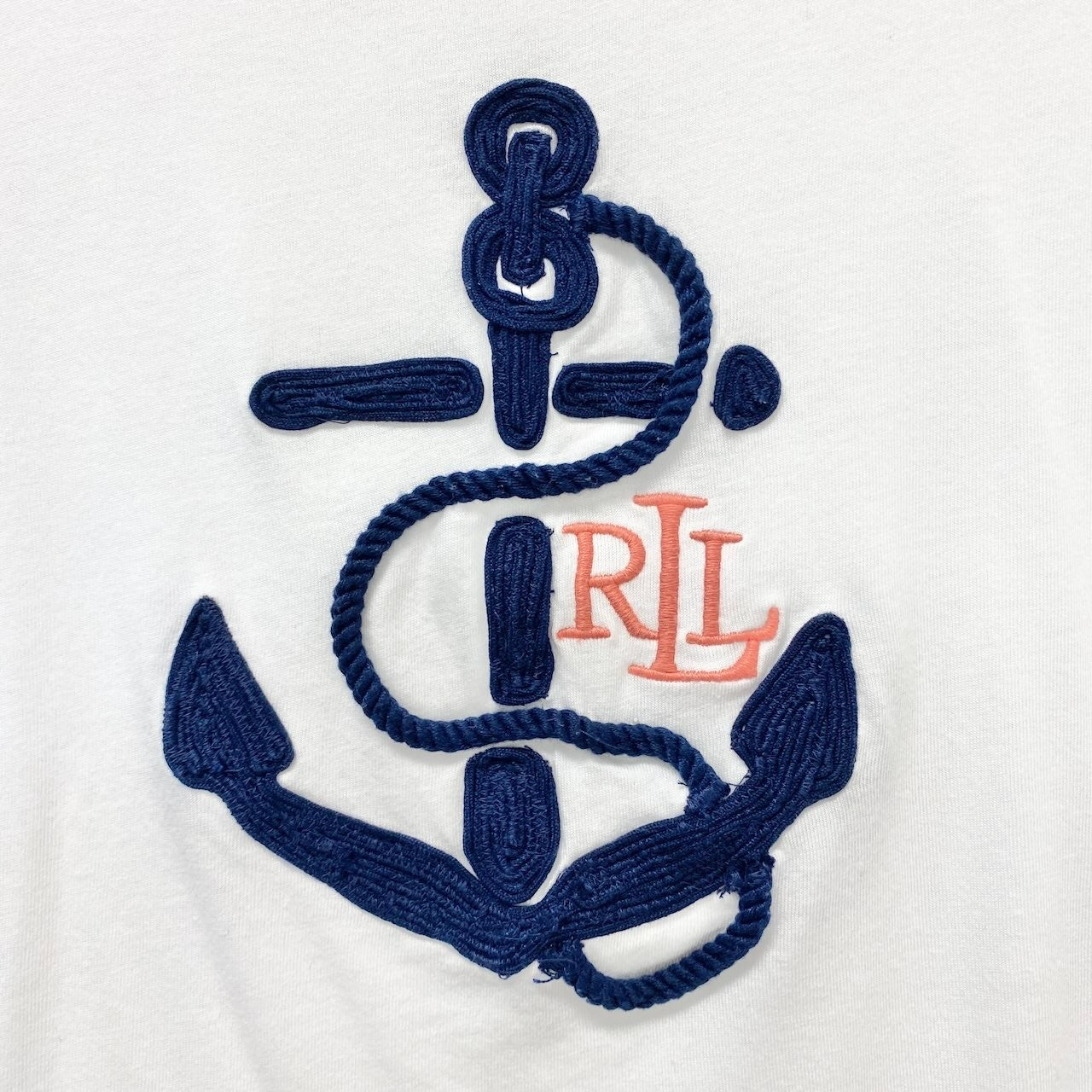67c31 LAUREN RALPH LAUREN ローレンラルフローレン 半袖Tシャツ Slim Fit スリムフィット 刺繍デザイン トップス Mサイズ ホワイト レディース 女性用u02t