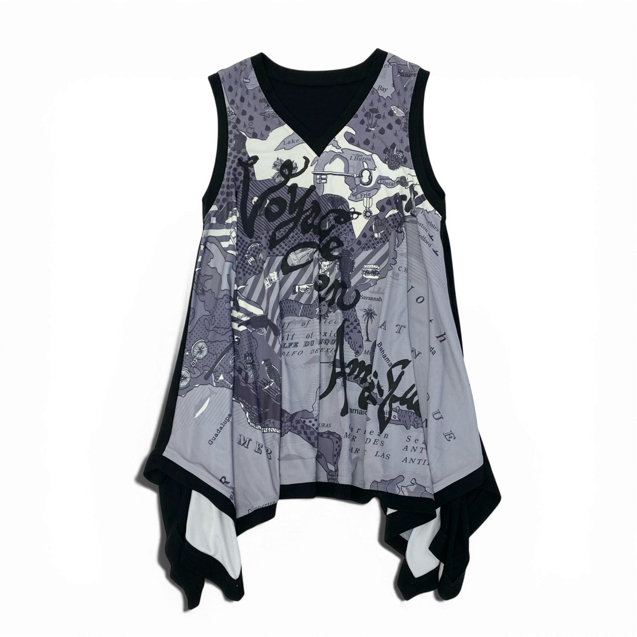 76a28 TOKUKO 1er VOL トクコプルミエヴォル チュニックワンピース ノースリーブ トップス 9 Mサイズ相当 ブラック レディースo07t