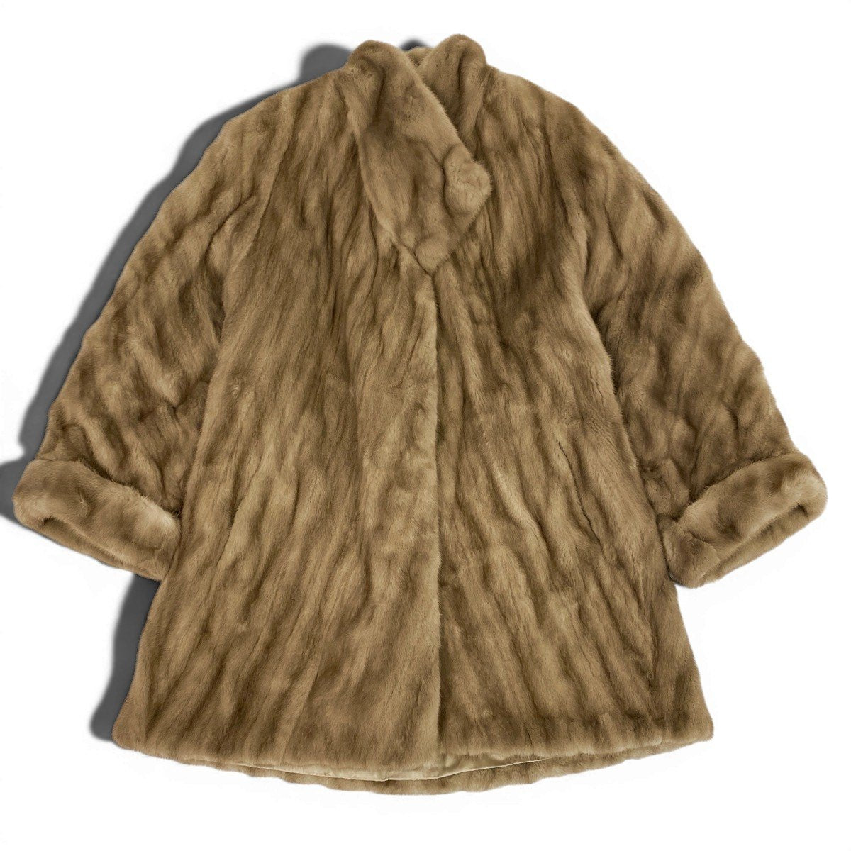 27f3 CB 希少デザイン パステル ナチュラルミンク ロングコート サイズF 茶系 最高級 本毛皮 Mink Fur Long Coatt18r