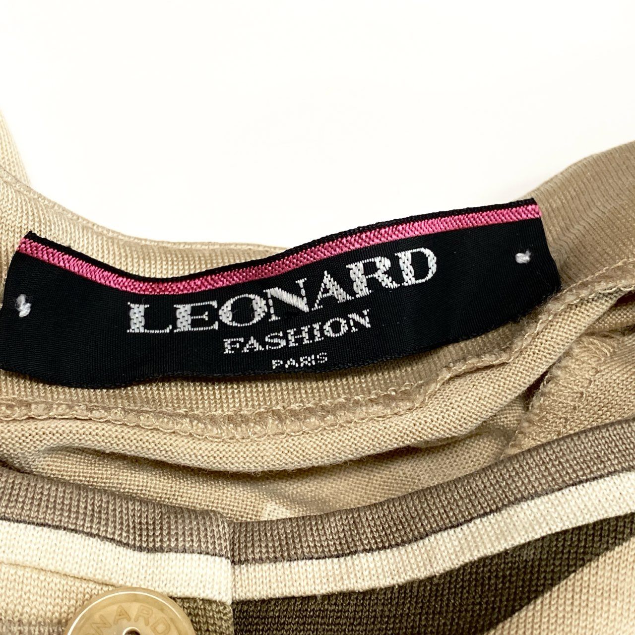 83b26 LEONARD レオナール ロングスリーブカーディガン 美しい花柄プリント 0369107 Lサイズ ベージュ レディース 女性用u02t