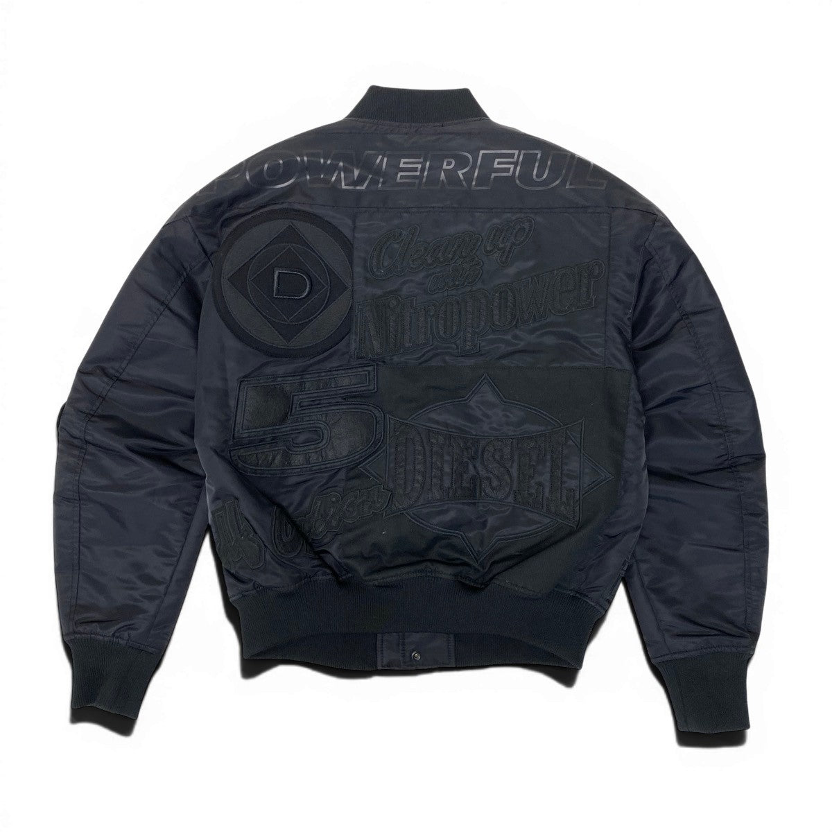 25g14 DIESEL ディーゼル J-BULC-PATCH JACKET ボンバージャケット スタジャン パッチワークデザイン A04982 サイズM ブラック メンズu02t