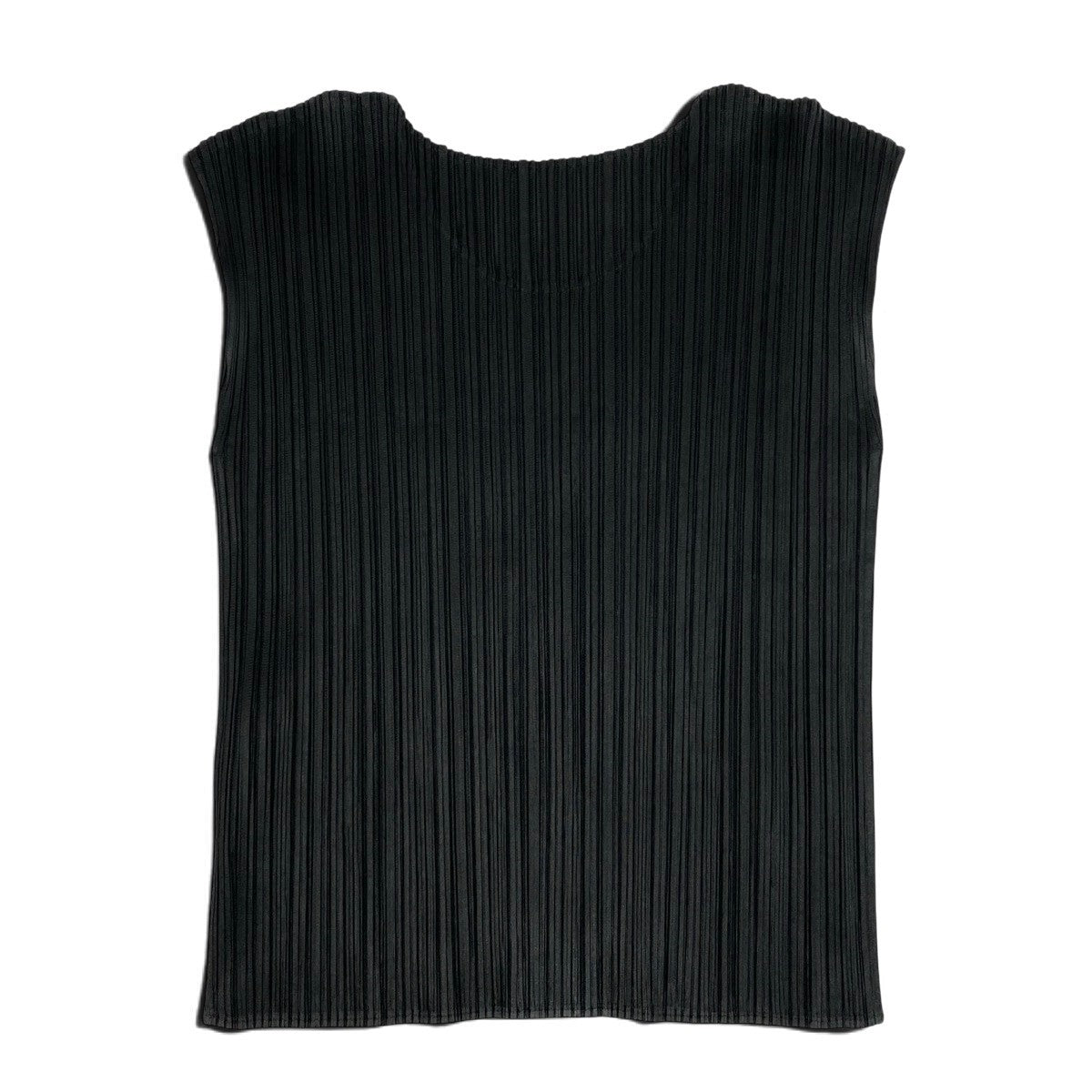 Ah28 PLEATS PLEASE プリーツプリーズ ノースリーブ プリーツカットソー サイズ3 ブラック ポリエステル レディースo07t